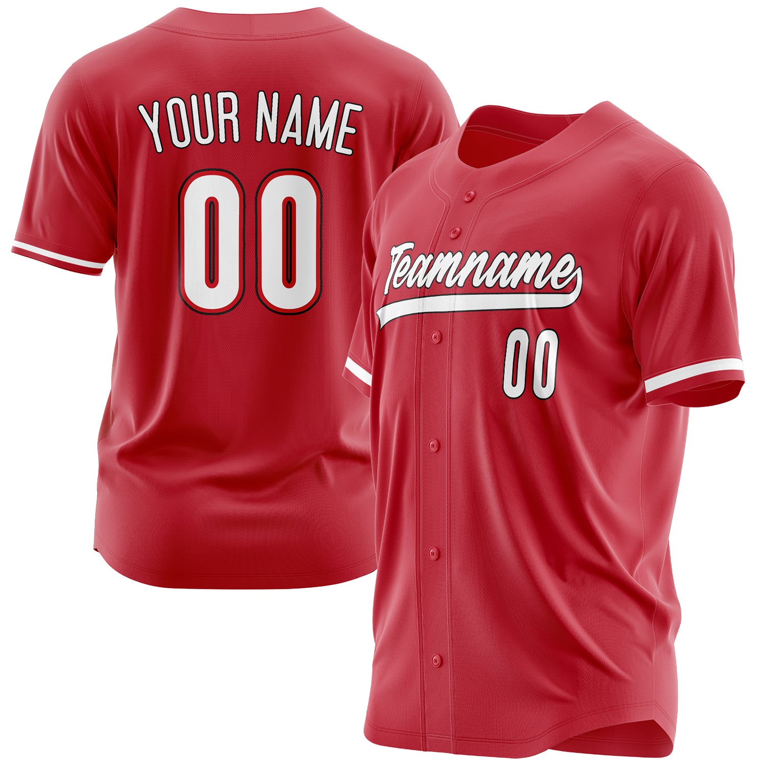 Benutzerdefiniertes Professionelles Rot Weiß Baseballtrikot BB03240607LJ190