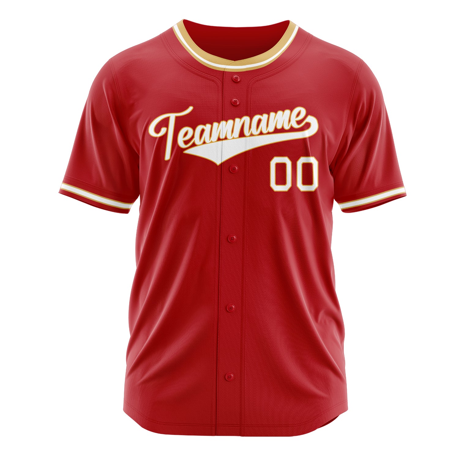 Custom Professional Red White Baseball Jersey