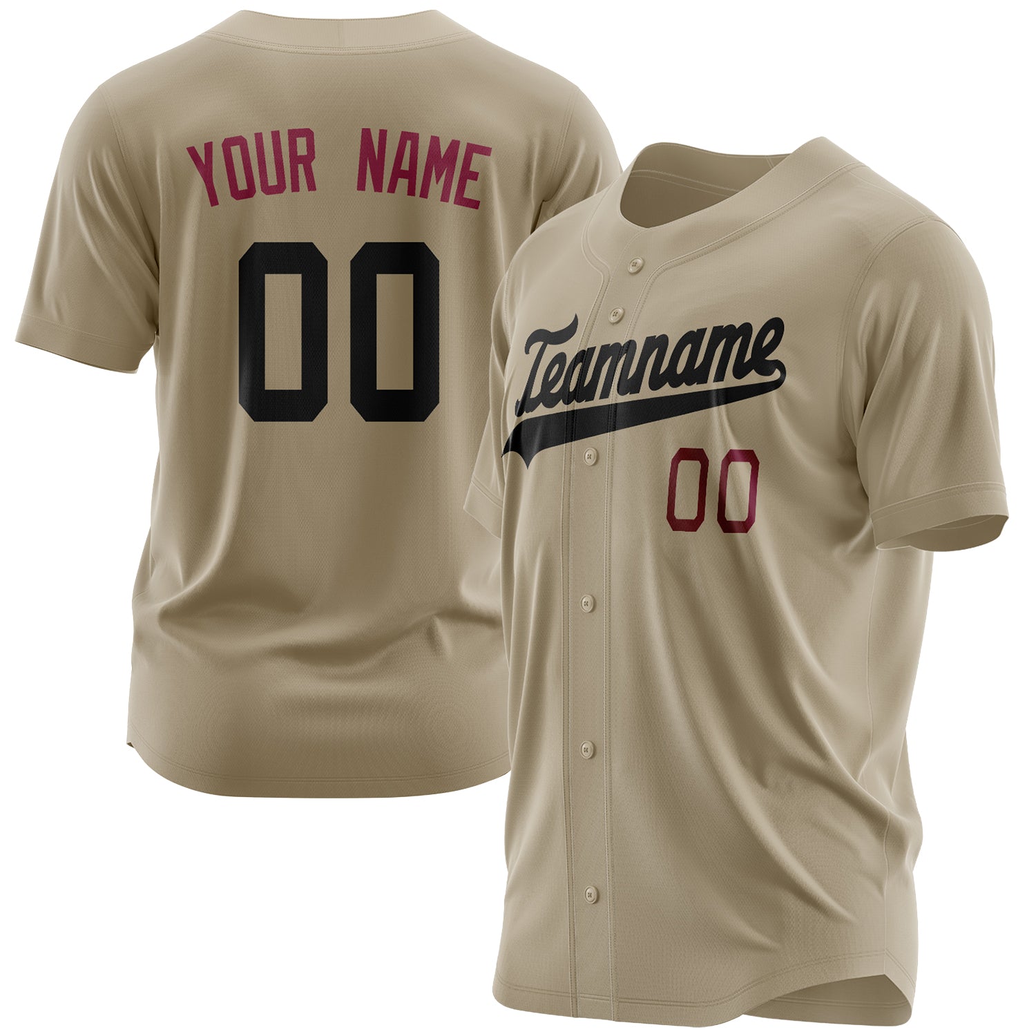 Benutzerdefiniertes Professionelles Sand Schwarz Baseballtrikot BB03240607LJ203