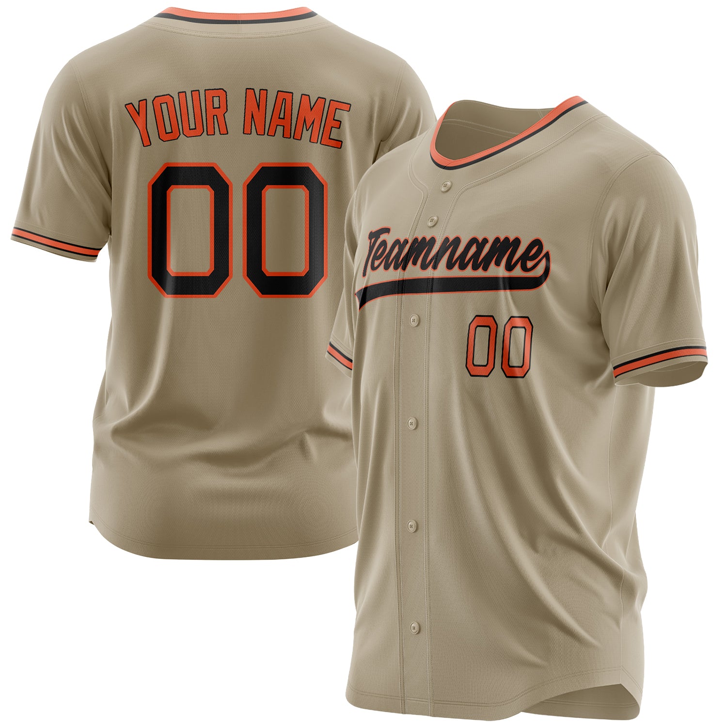 Benutzerdefiniertes Professionelles Sand Schwarz Baseballtrikot BB03240607LJ204