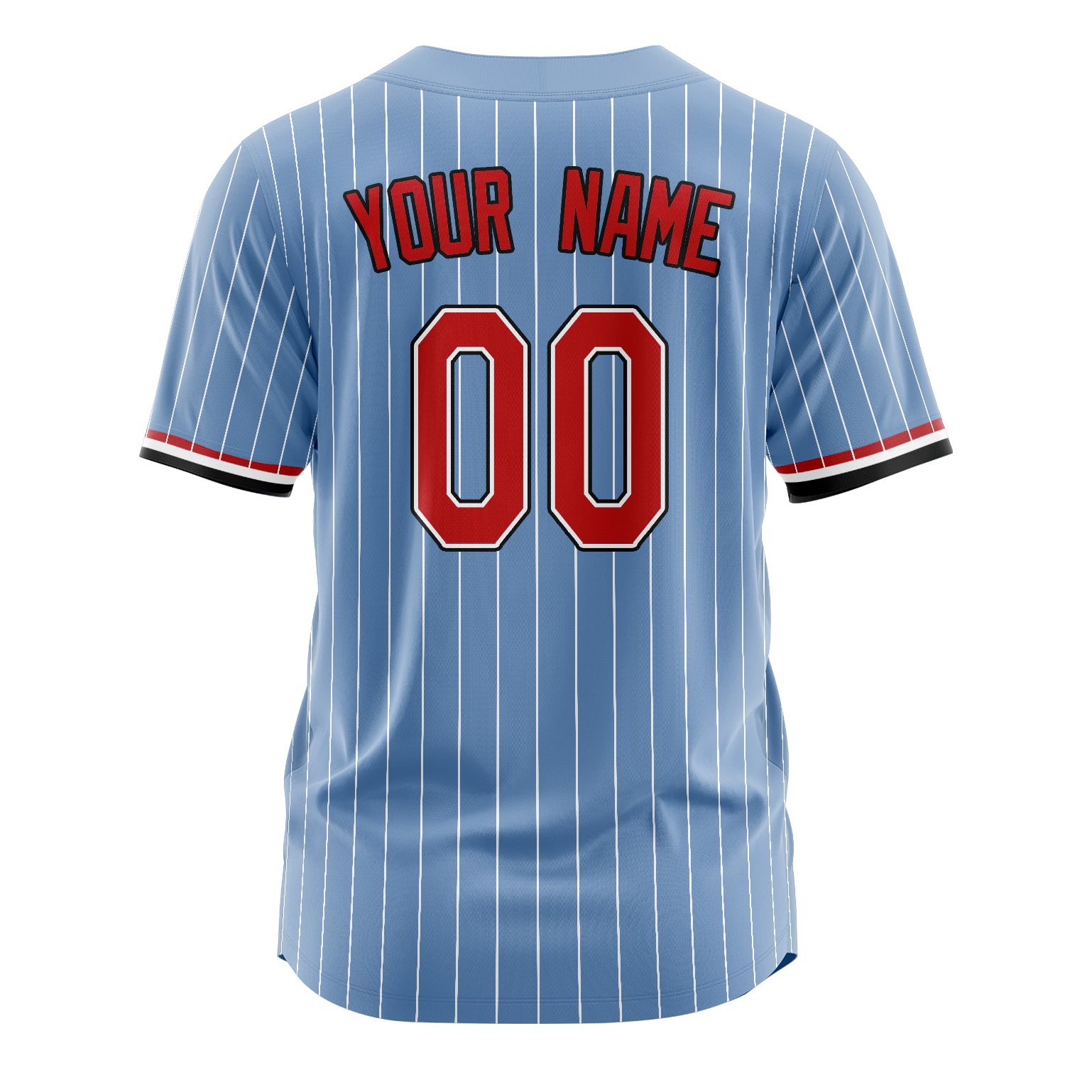 Custom Professional Light Blue Red Baseball Jersey