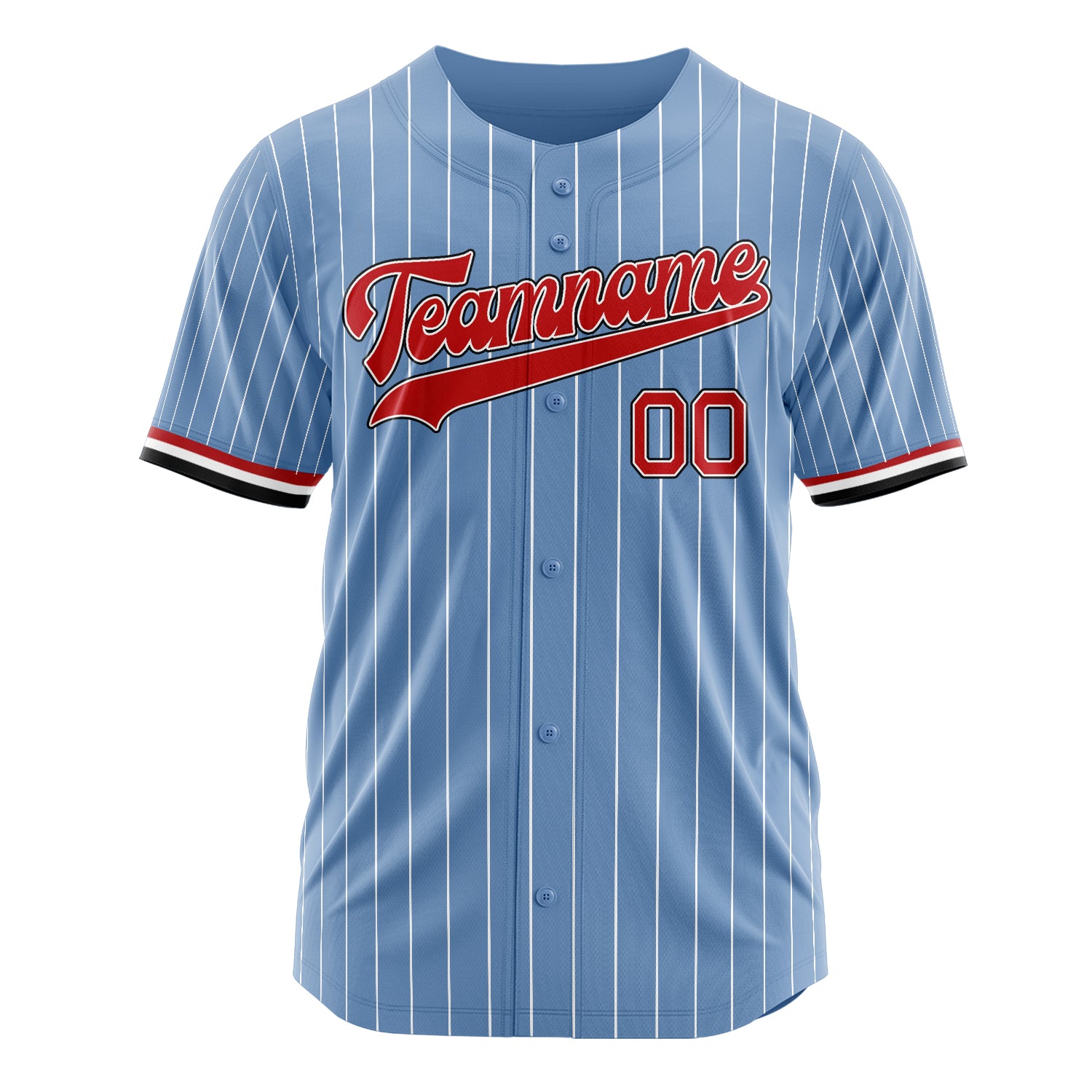 Custom Professional Light Blue Red Baseball Jersey