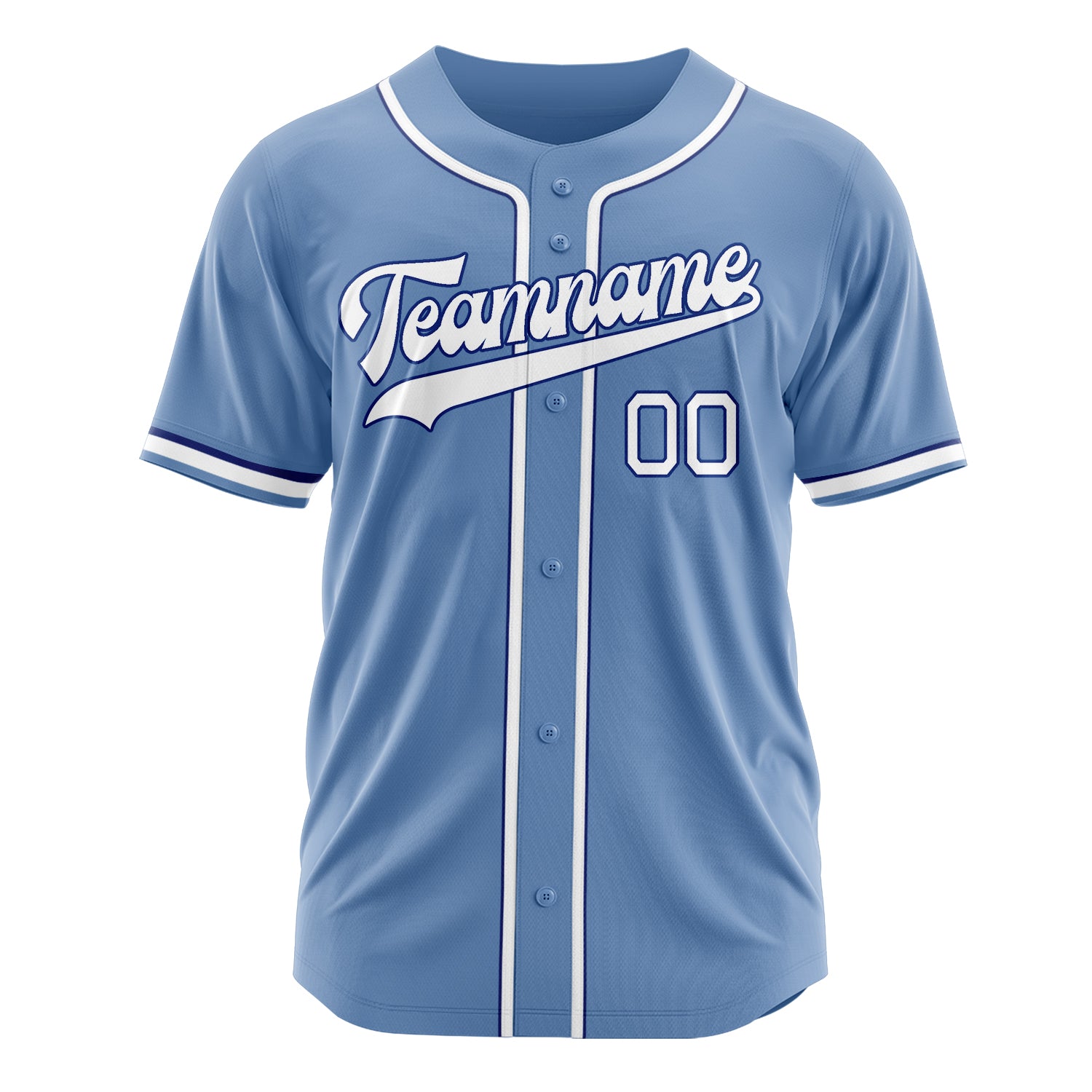 Custom Professional Light Blue White Baseball Jersey
