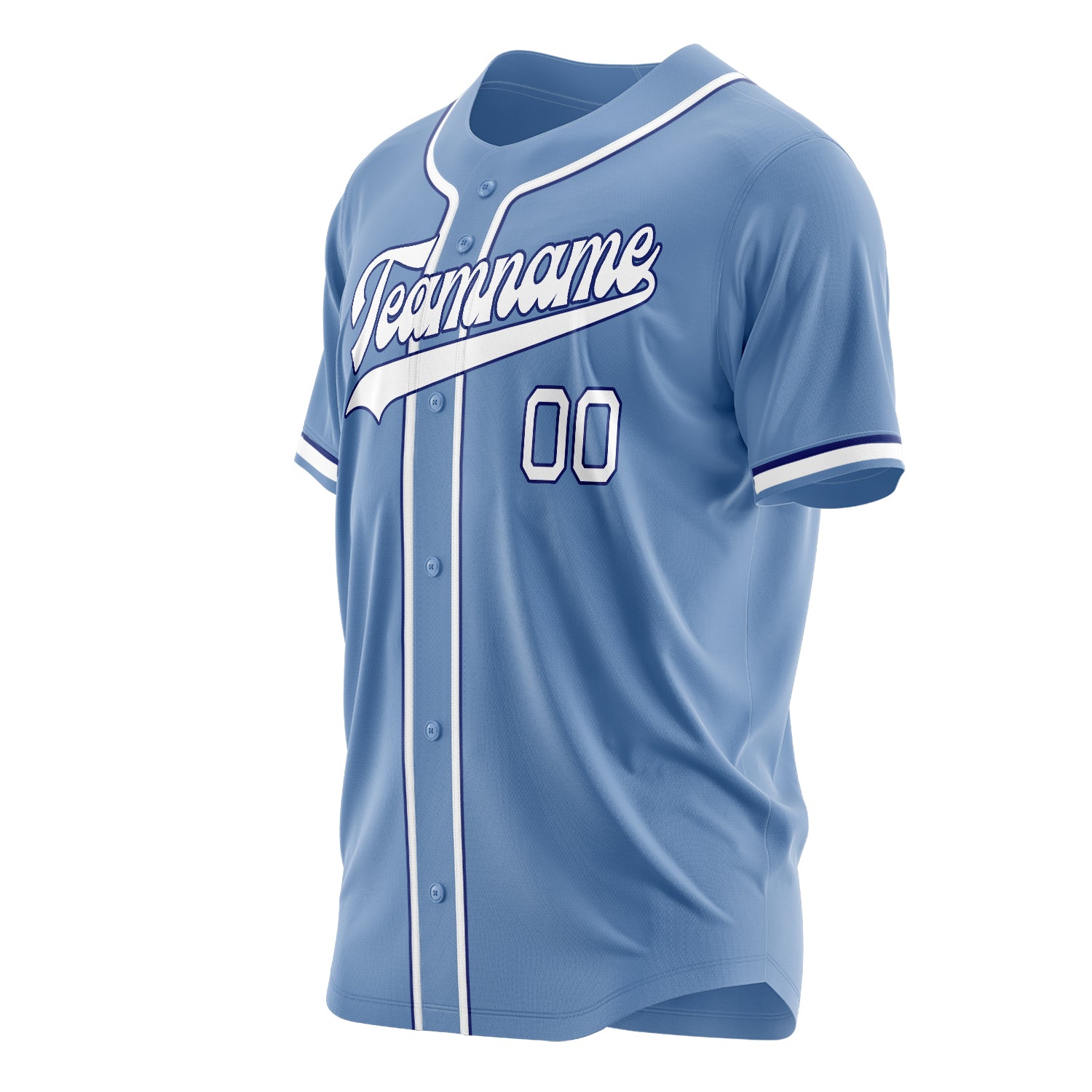 Benutzerdefiniertes Professionelles Hellblau Weiß Baseballtrikot