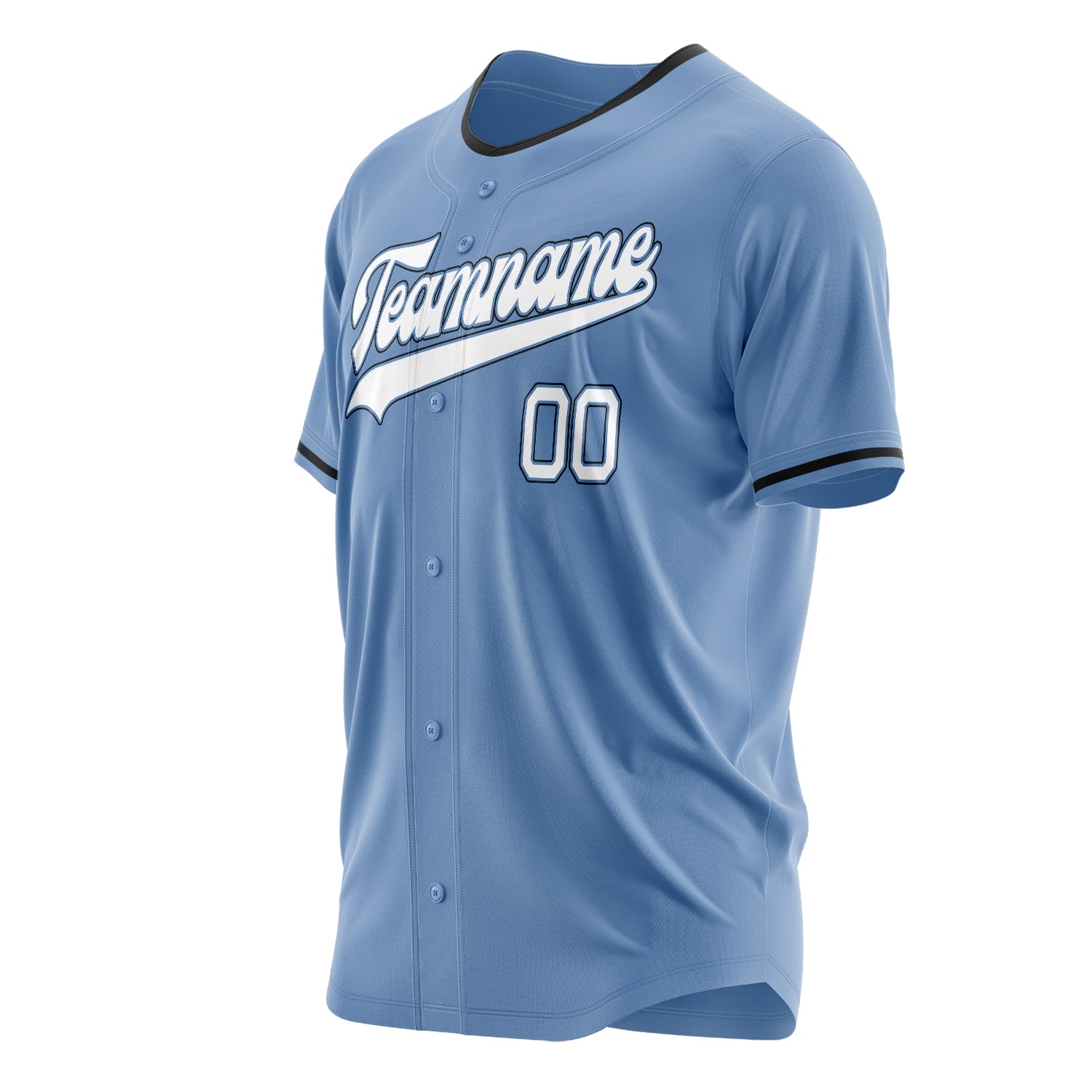 Benutzerdefiniertes Professionelles Hellblau Weiß Baseballtrikot