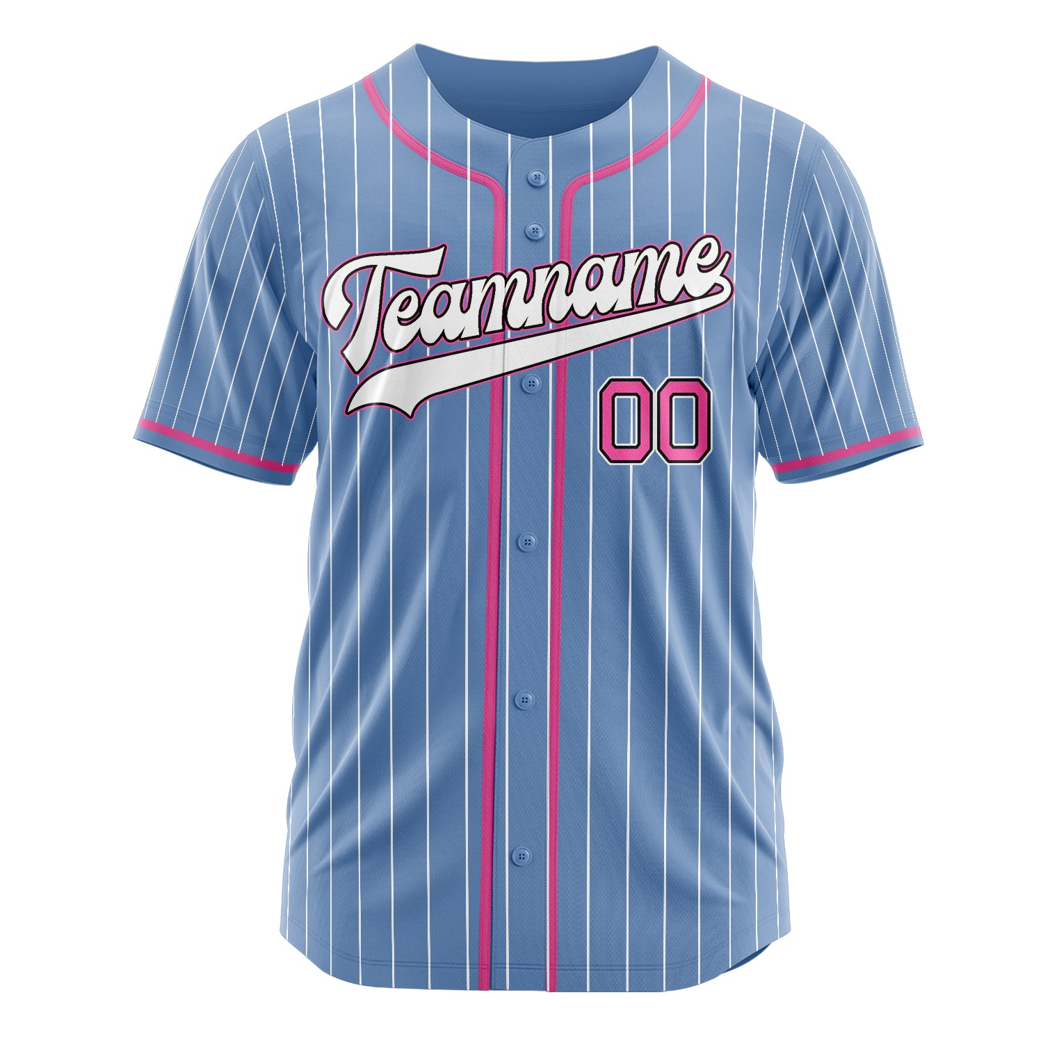 Custom Professional Light Blue Pink Baseball Jersey