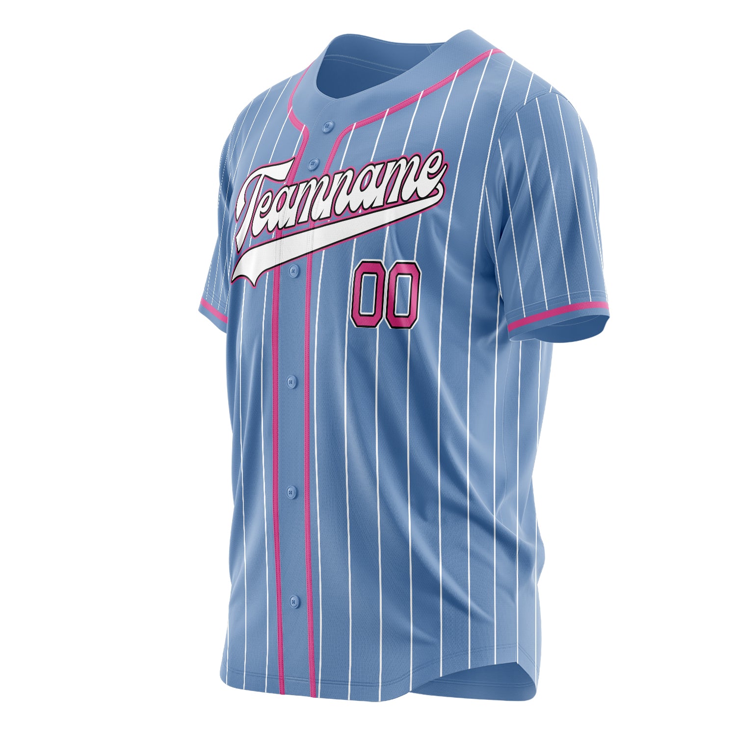 Benutzerdefiniertes Professionelles Hellblau Rosa Baseballtrikot
