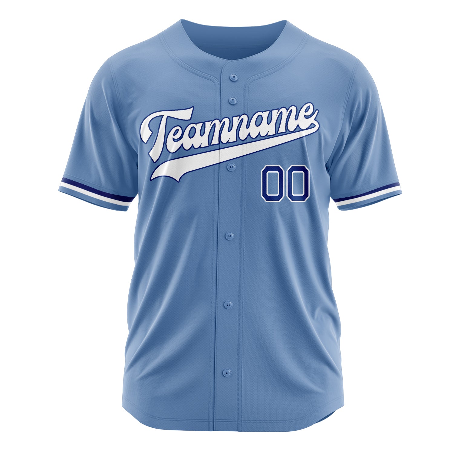 Custom Professional Light Blue White Baseball Jersey