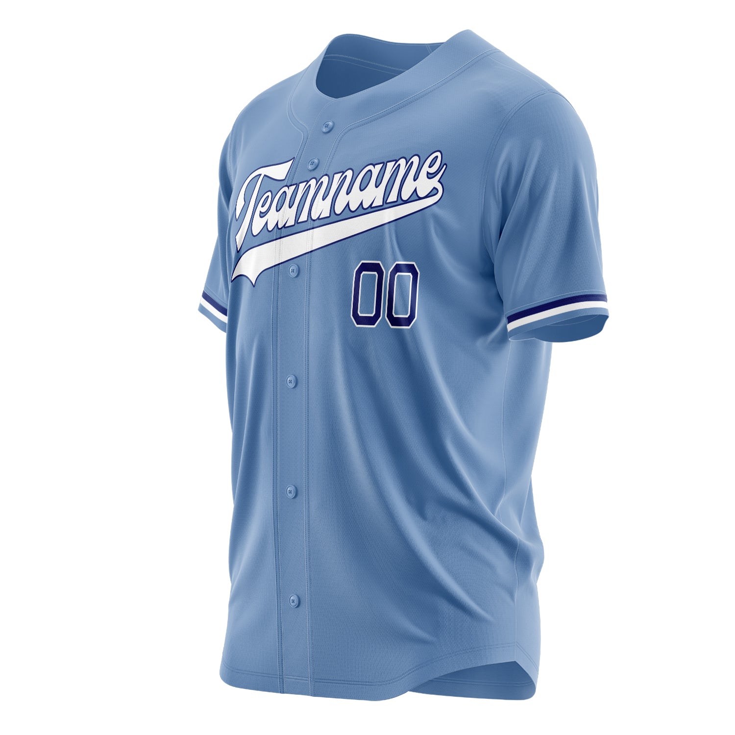 Benutzerdefiniertes Professionelles Hellblau Weiß Baseballtrikot