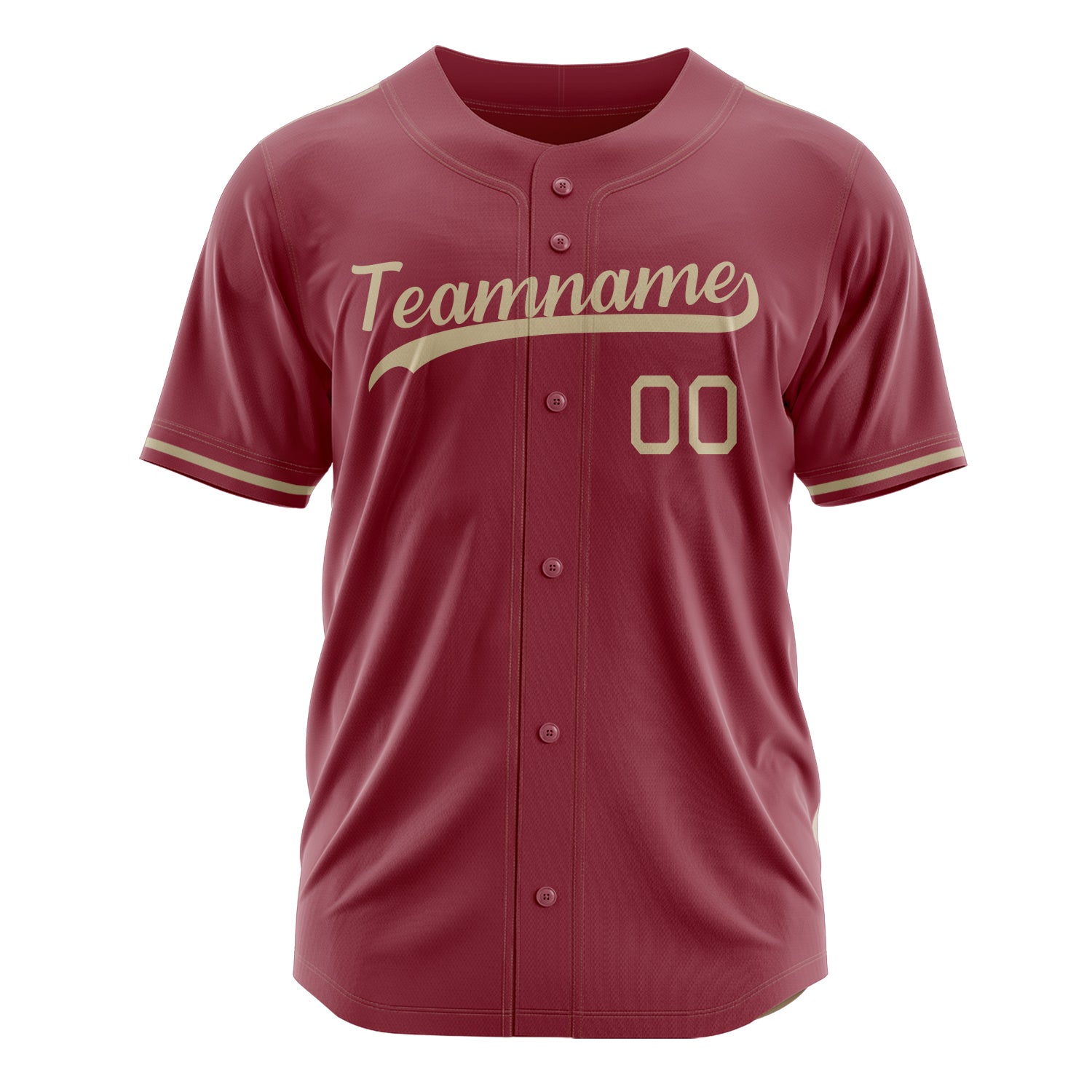 Custom Professional Maroon Cream Baseball Jersey