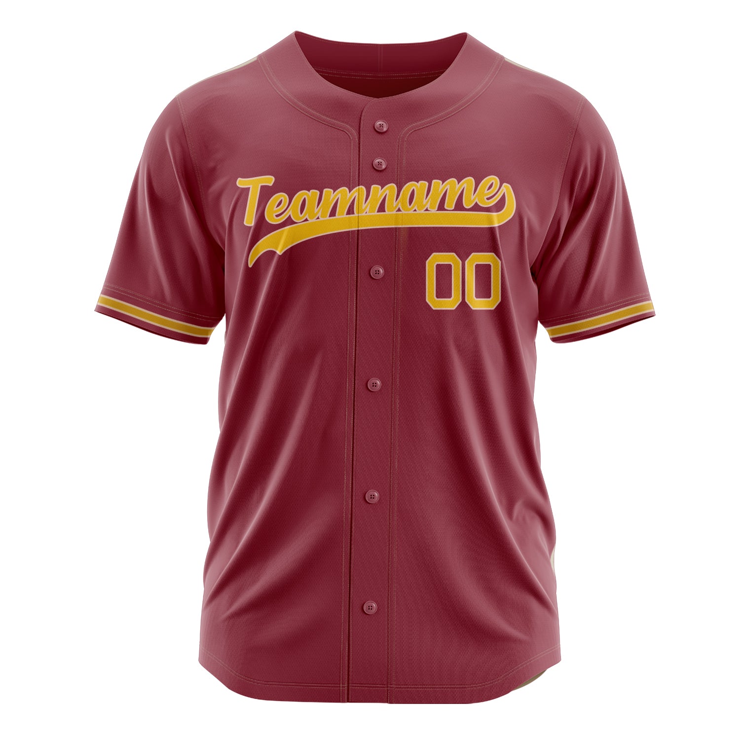 Custom Professional Maroon Gold Baseball Jersey
