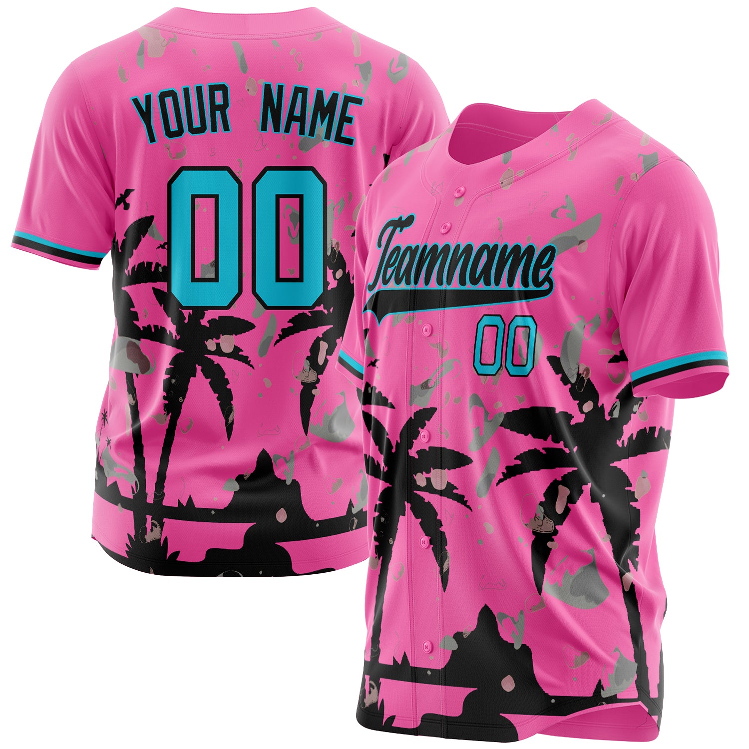 Benutzerdefiniertes Professionelles Rosa Seen Blau Baseballtrikot BB03240607WX148