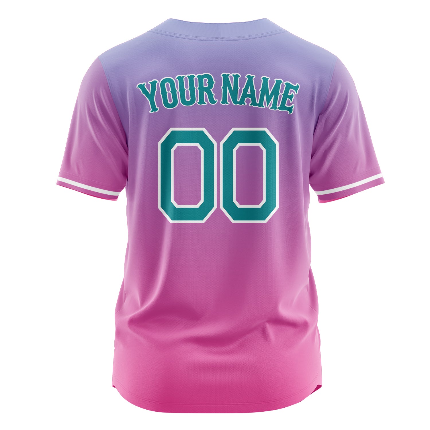 Benutzerdefiniertes Professionelles Rosa Blaugrün Baseballtrikot