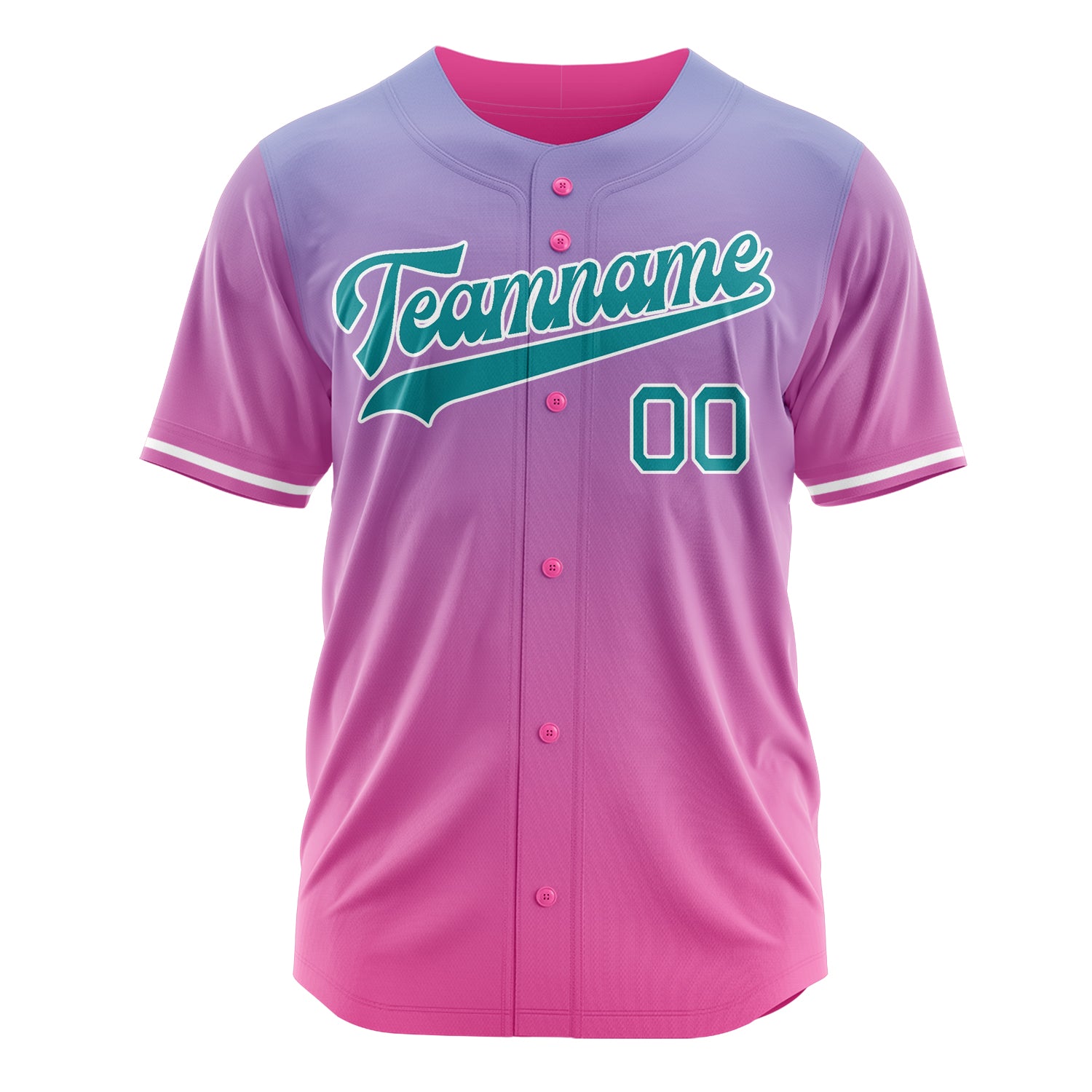 Custom Professional Pink Teal Baseball Jersey