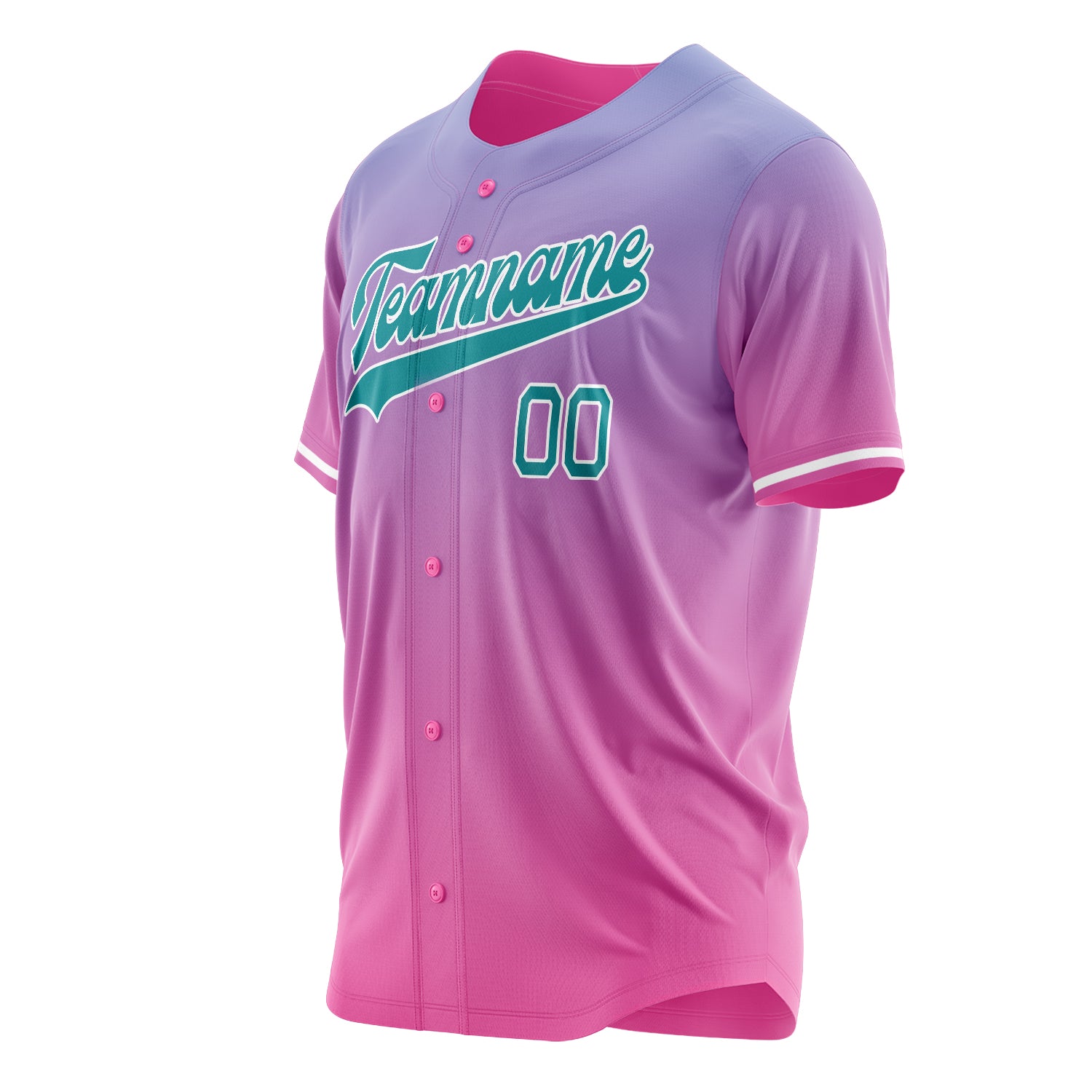 Benutzerdefiniertes Professionelles Rosa Blaugrün Baseballtrikot