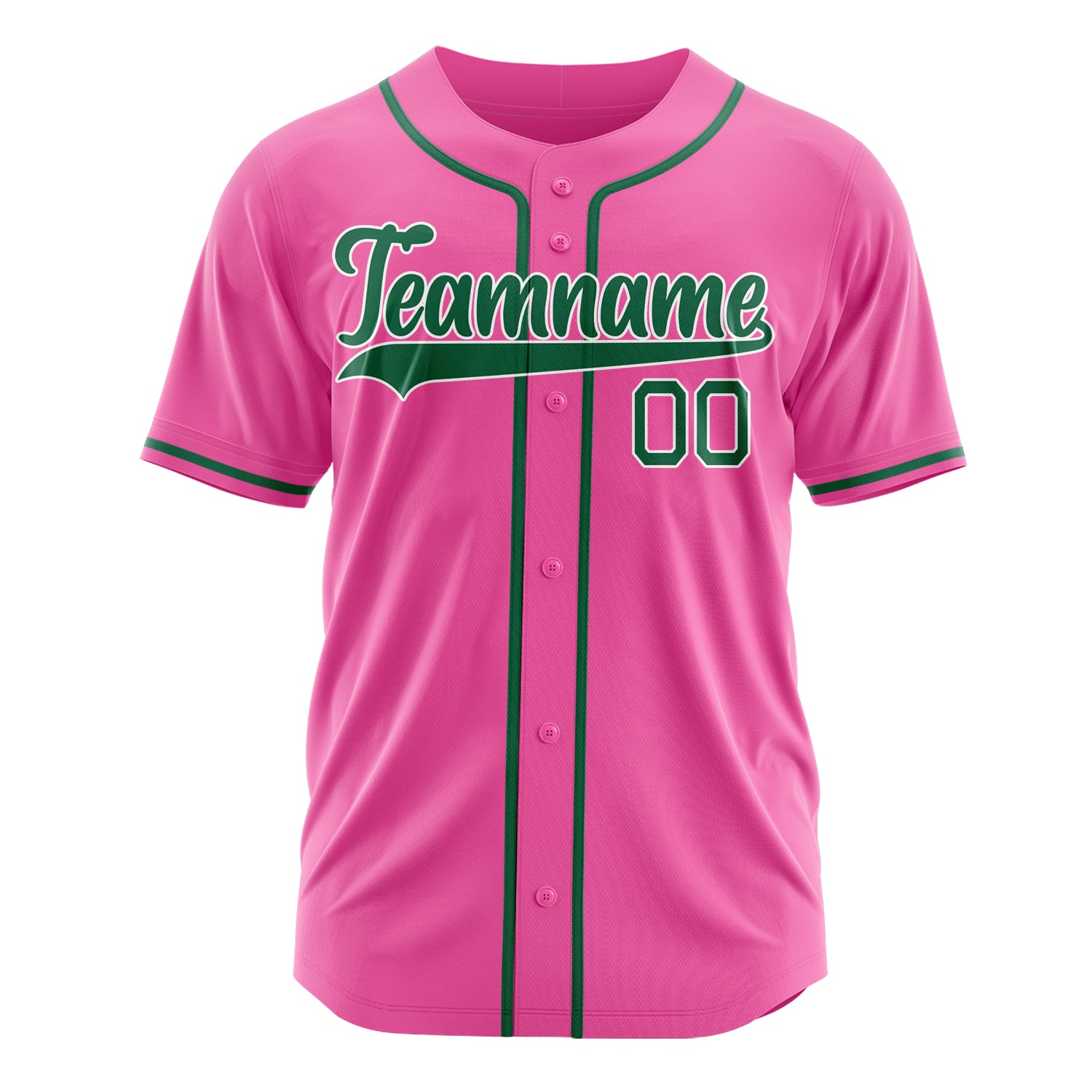 Custom Professional Pink Kelly Green Baseball Jersey