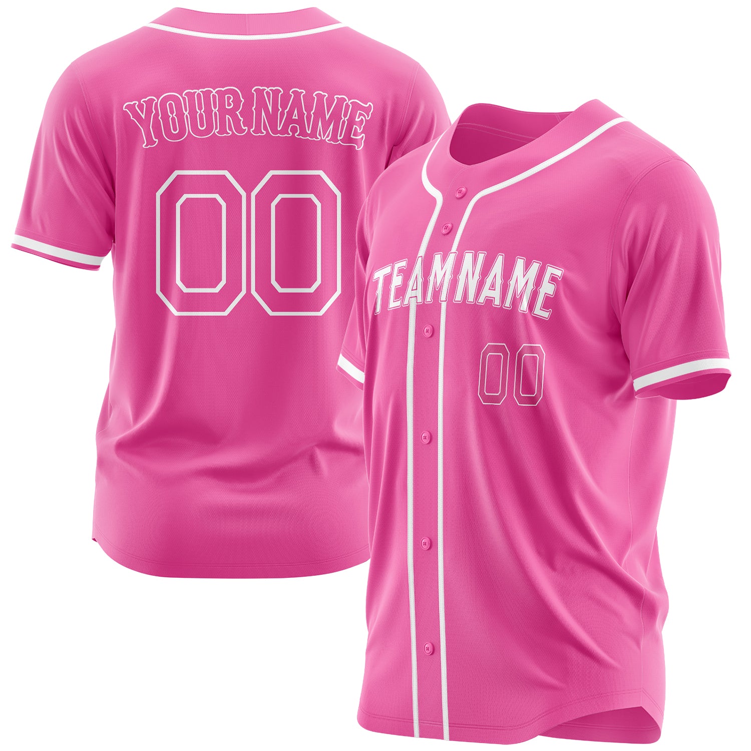 Benutzerdefiniertes Professionelles Rosa Weiß Baseballtrikot BB03240607WX152