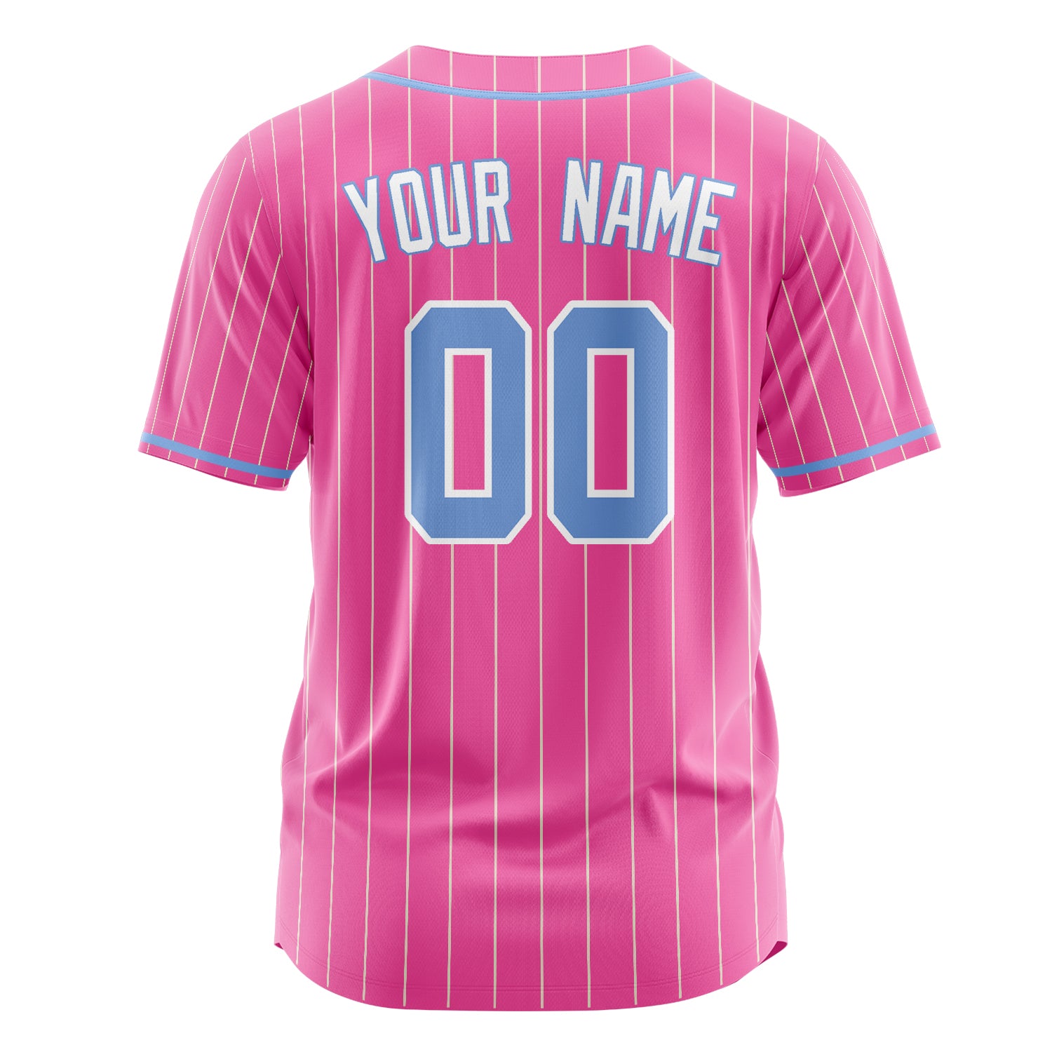Custom Professional Pink Light Blue Baseball Jersey