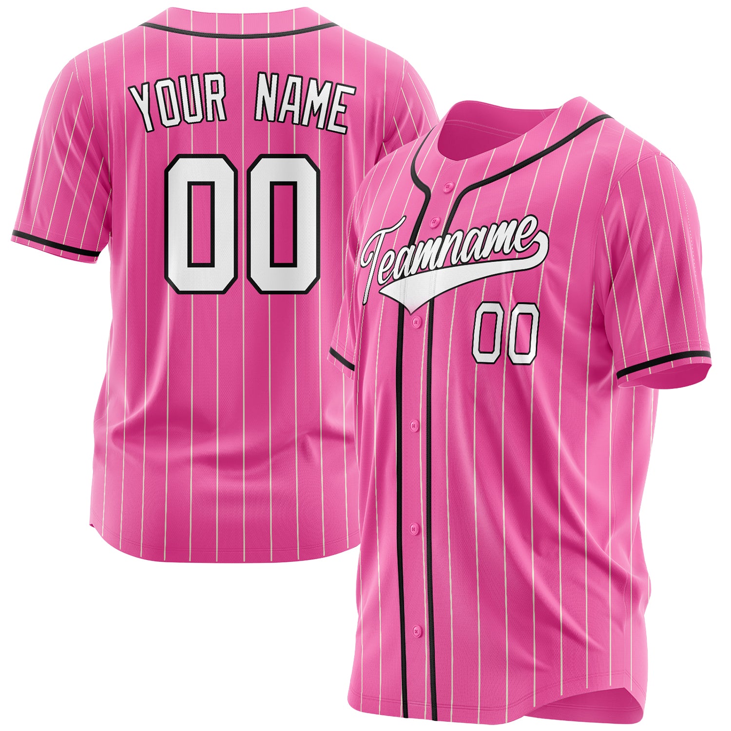 Benutzerdefiniertes Professionelles Rosa Weiß Baseballtrikot BB03240607WX154