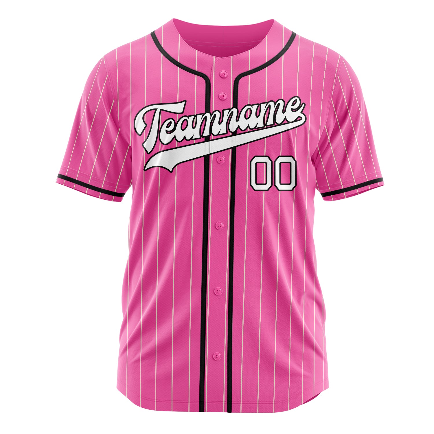 Custom Professional Pink Black Baseball Jersey