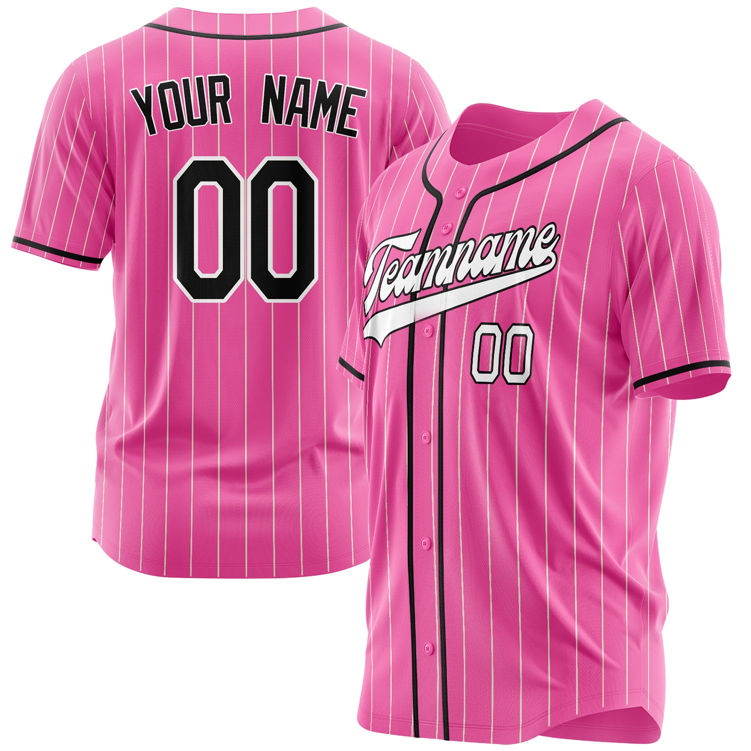 Benutzerdefiniertes Professionelles Rosa Schwarz Baseballtrikot BB03240607WX155