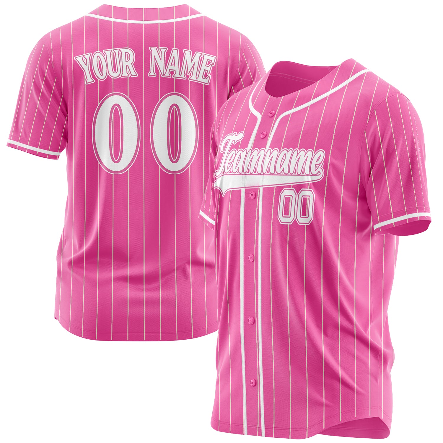 Benutzerdefiniertes Professionelles Rosa Weiß Baseballtrikot BB03240607WX156