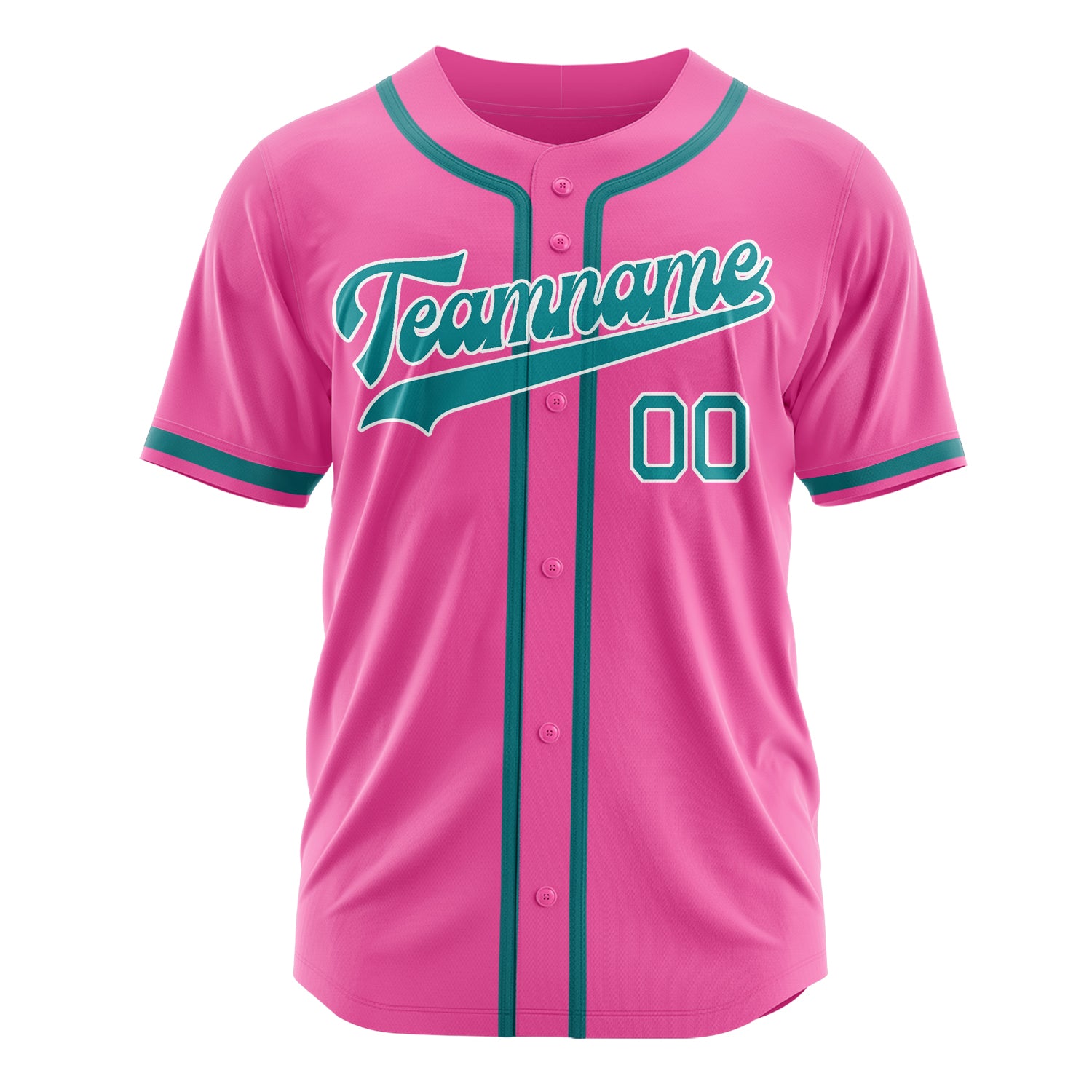 Custom Professional Pink Teal Baseball Jersey