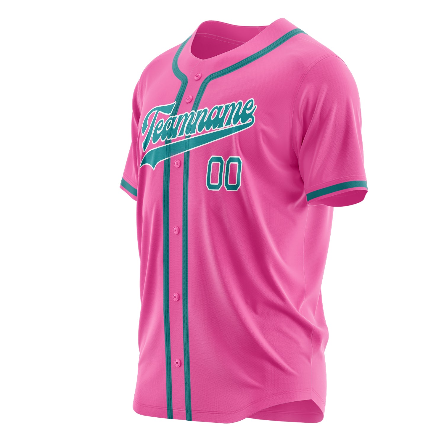 Benutzerdefiniertes Professionelles Rosa Blaugrün Baseballtrikot