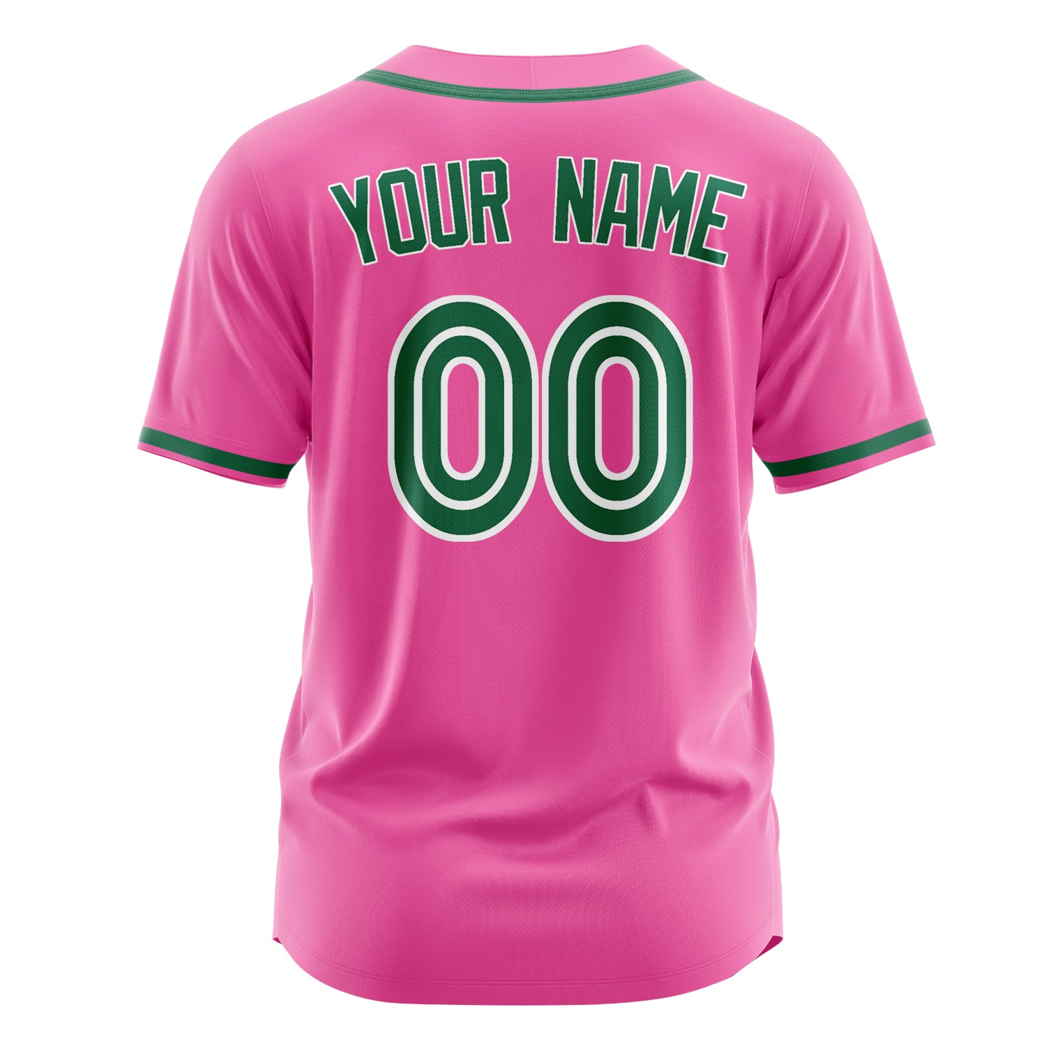 Custom Professional Pink Kelly Green Baseball Jersey