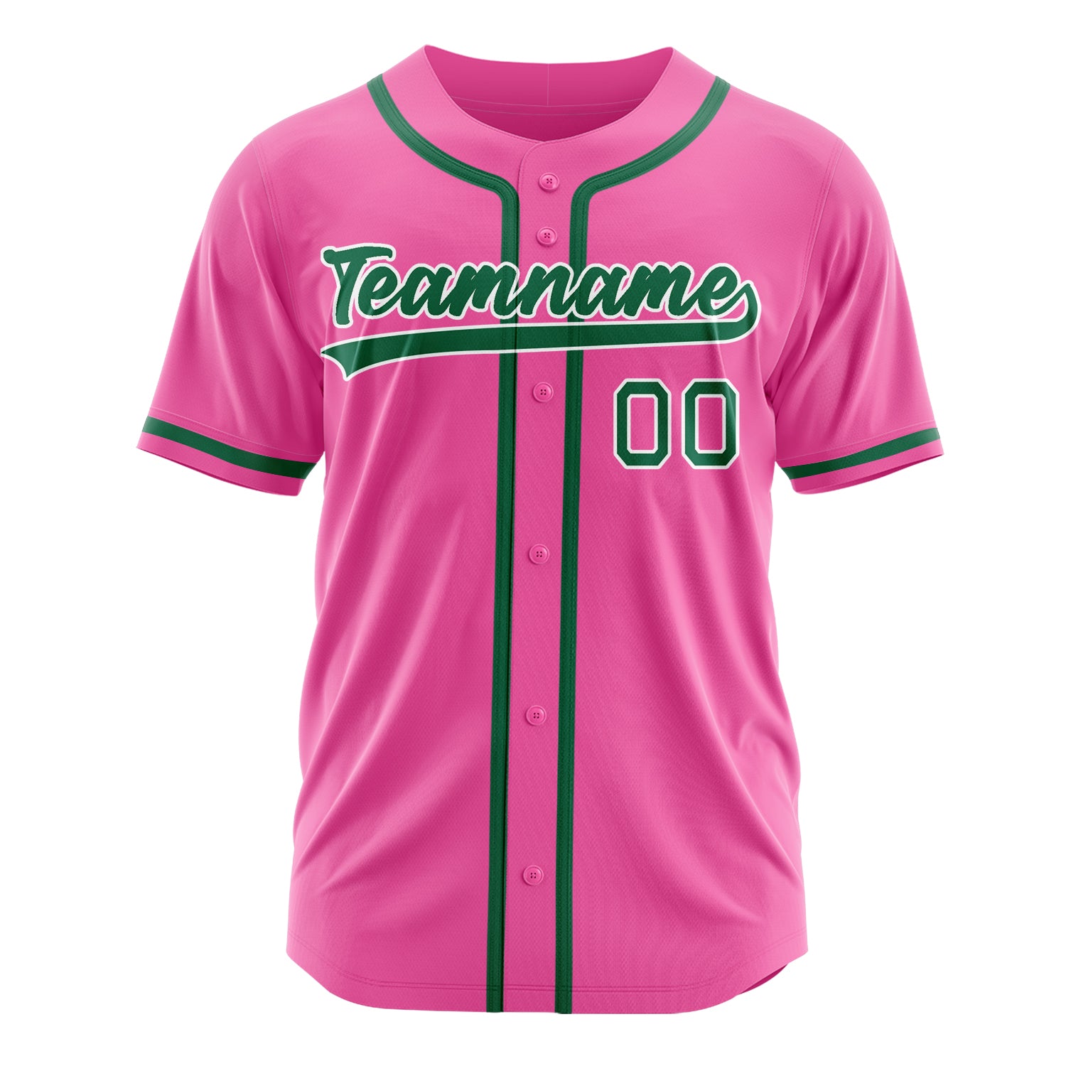 Custom Professional Pink Kelly Green Baseball Jersey