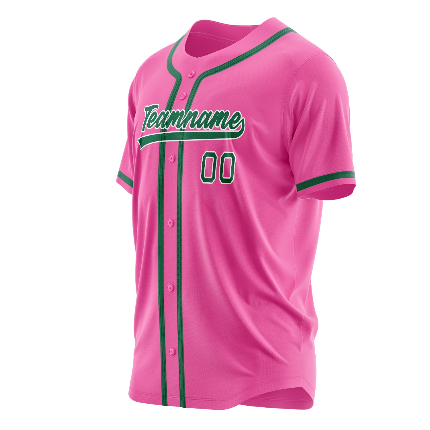 Custom Professional Pink Kelly Green Baseball Jersey