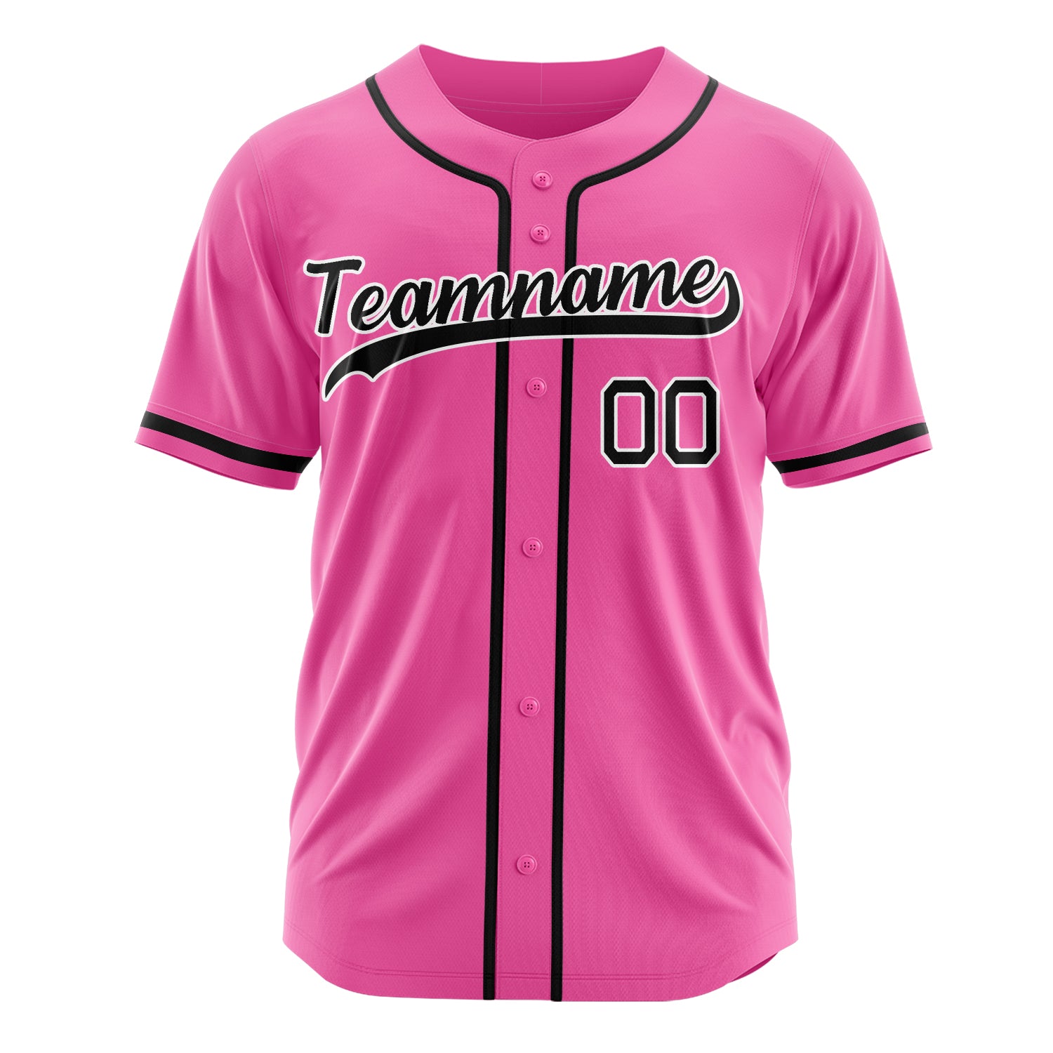 Custom Professional Pink Black Baseball Jersey
