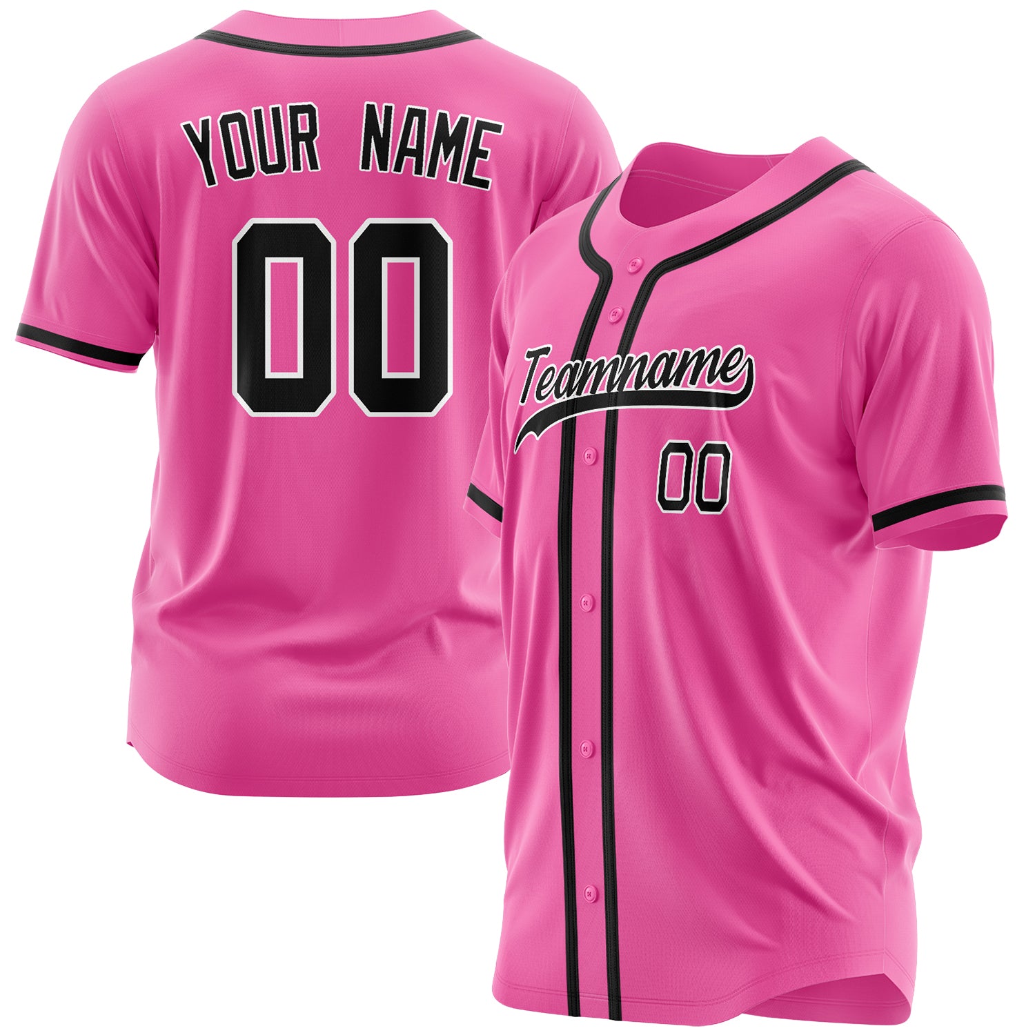 Benutzerdefiniertes Professionelles Rosa Schwarz Baseballtrikot BB03240607WX159