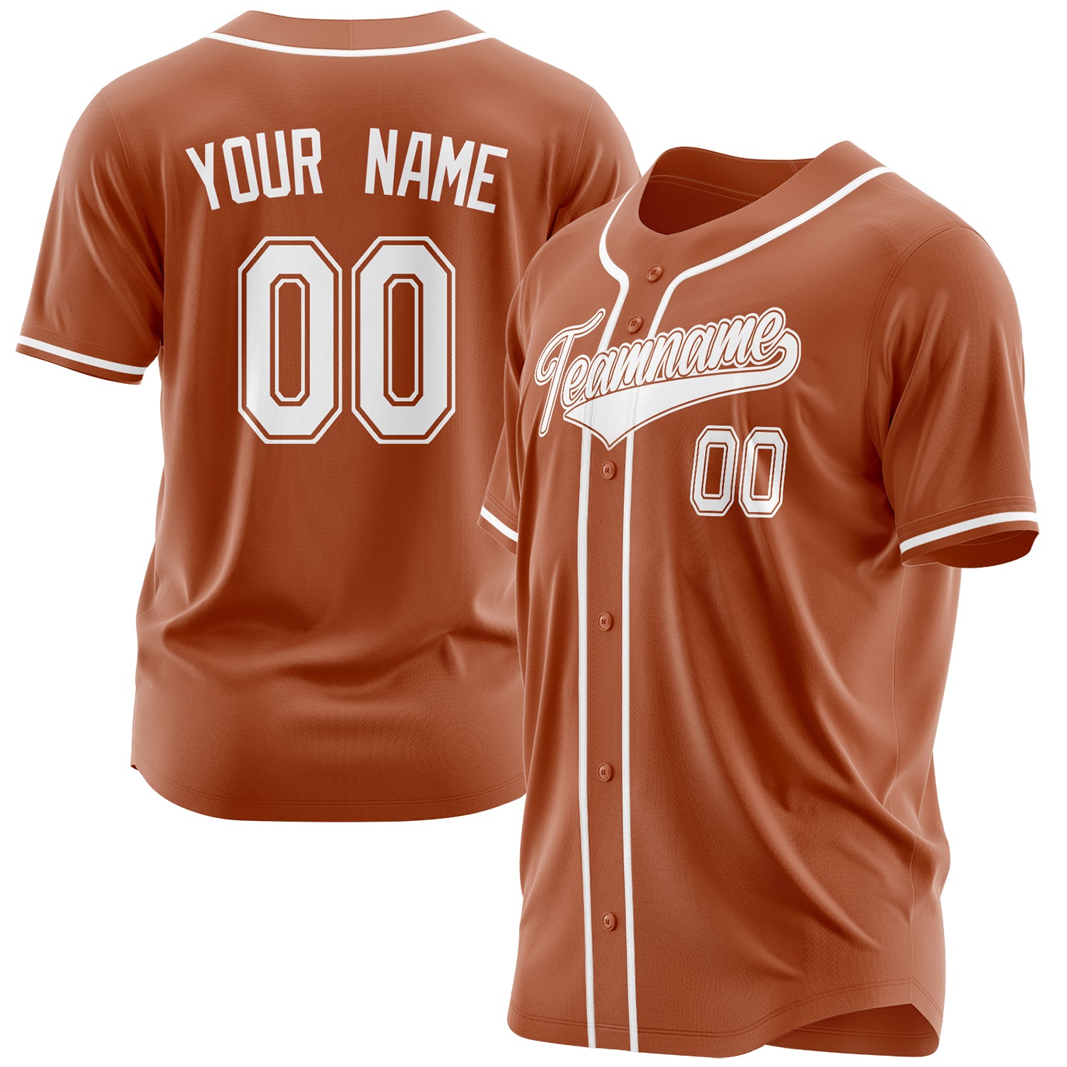 Benutzerdefiniertes Professionelles Texas Orange Weiß Baseballtrikot BB03240607WY230