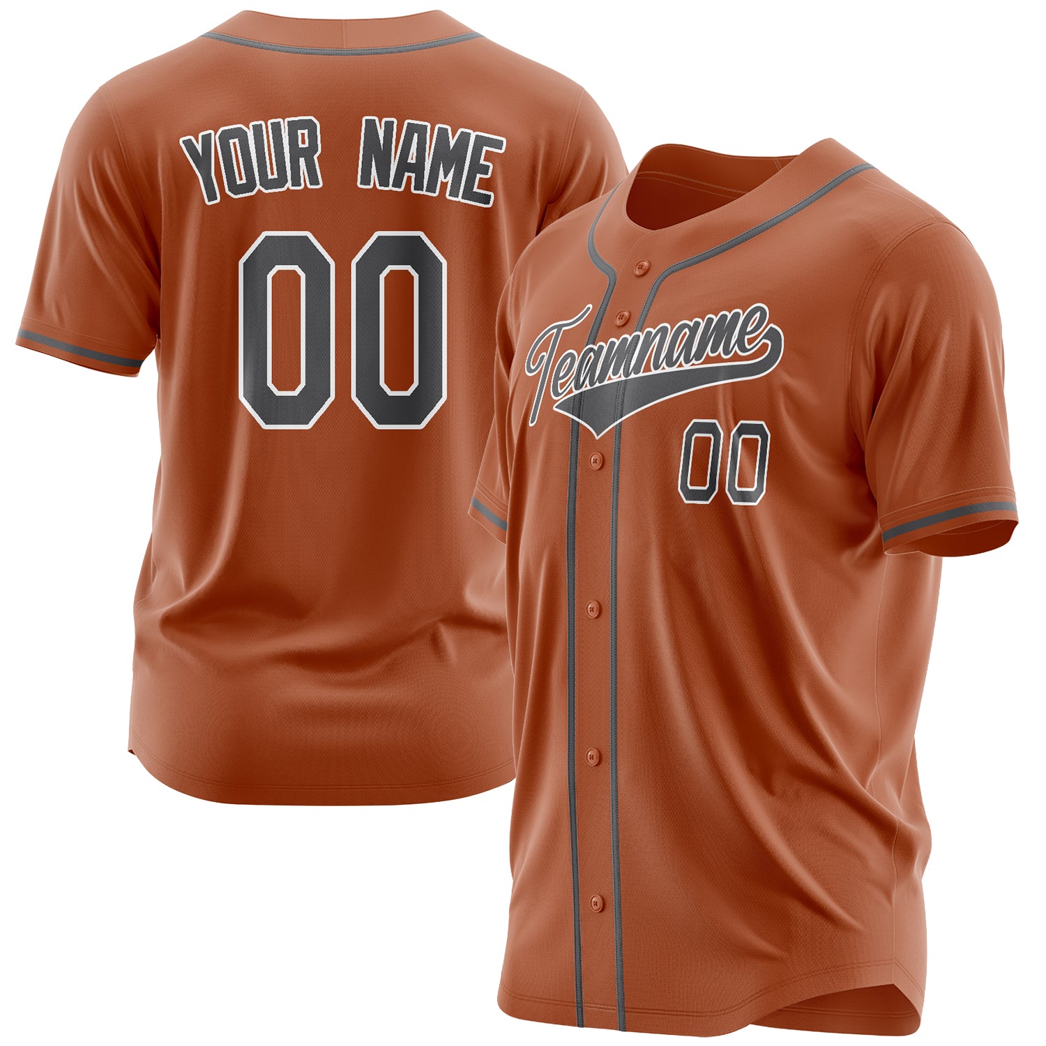 Benutzerdefiniertes Professionelles Texas Orange Grau Baseballtrikot BB03240607WY234