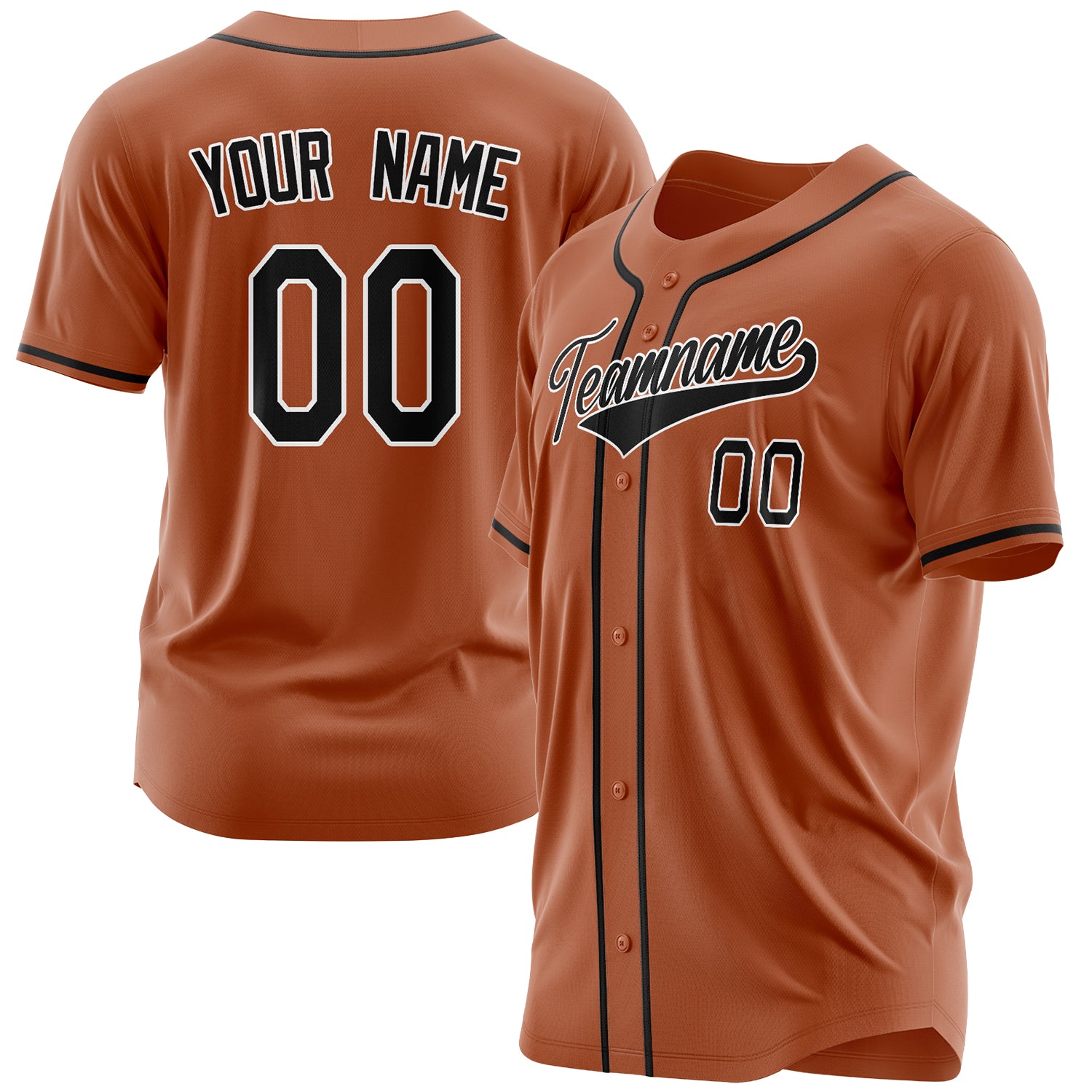 Benutzerdefiniertes Professionelles Texas Orange Schwarz Baseballtrikot BB03240607WY235