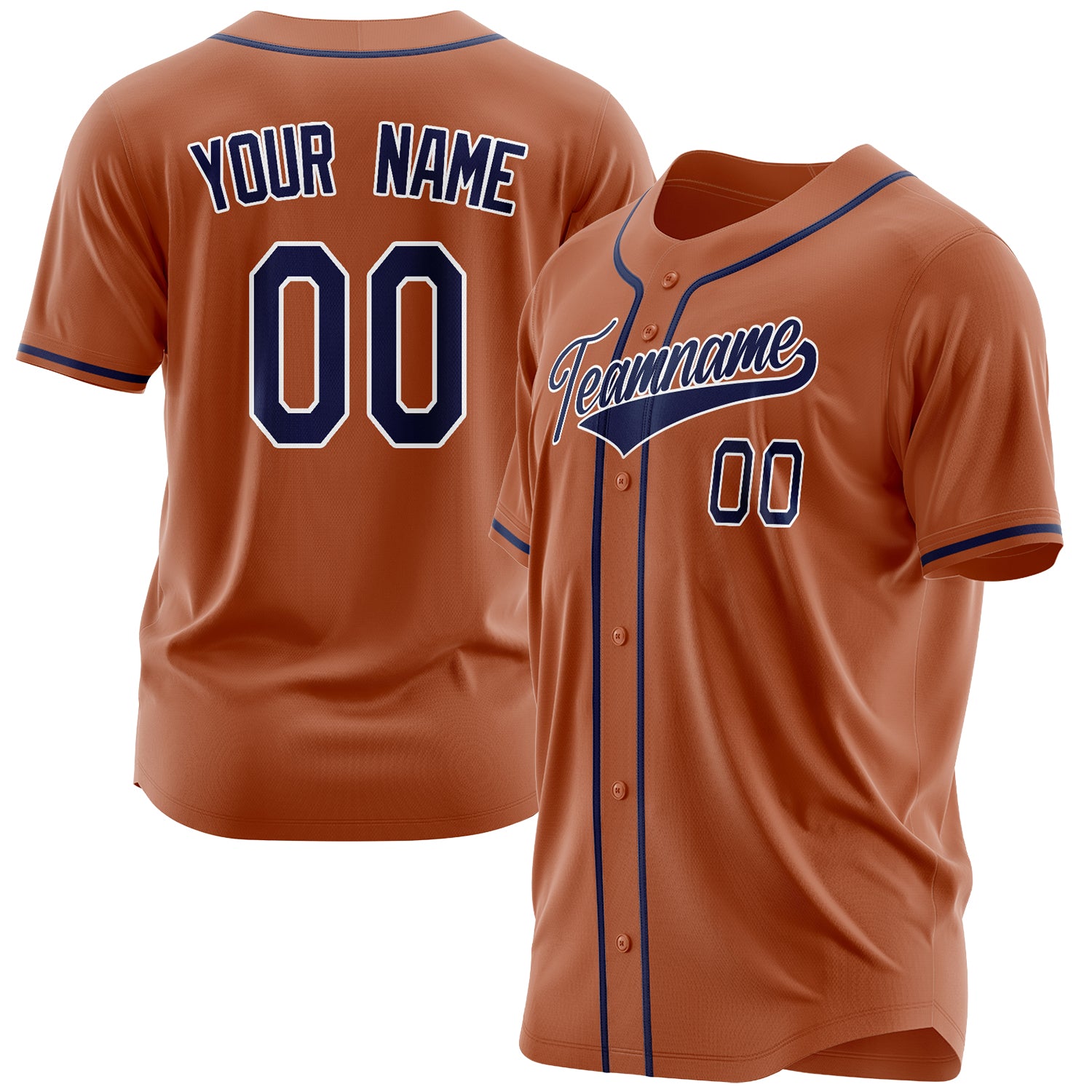Benutzerdefiniertes Professionelles Texas Orange Marineblau Baseballtrikot BB03240607WY238
