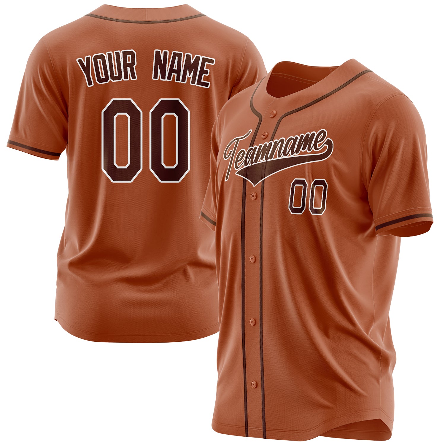 Benutzerdefiniertes Professionelles Texas Orange Braun Baseballtrikot BB03240607WY239