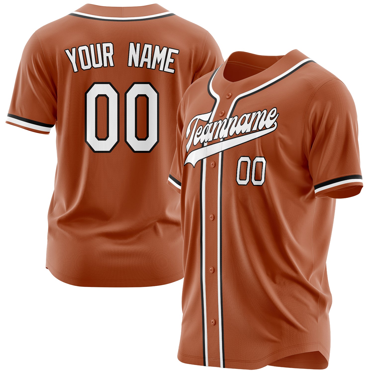 Benutzerdefiniertes Professionelles Texas Orange Weiß Baseballtrikot BB03240607WY240