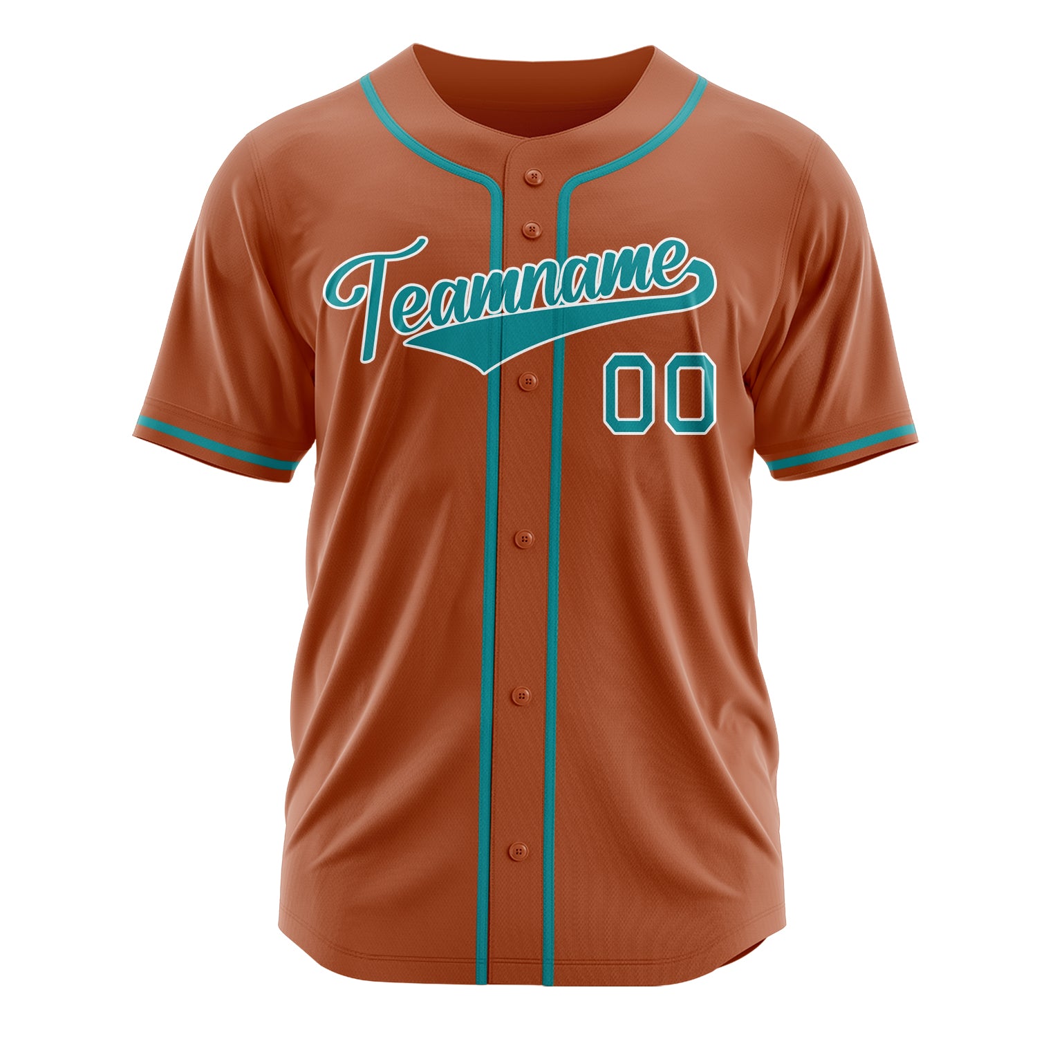 Custom Professional Texas Orange Teal Baseball Jersey