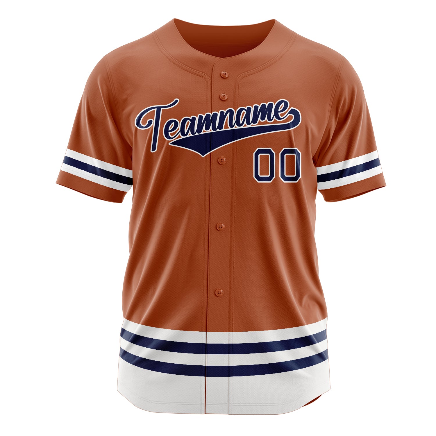 Custom Professional Texas Orange Navy Blue Baseball Jersey