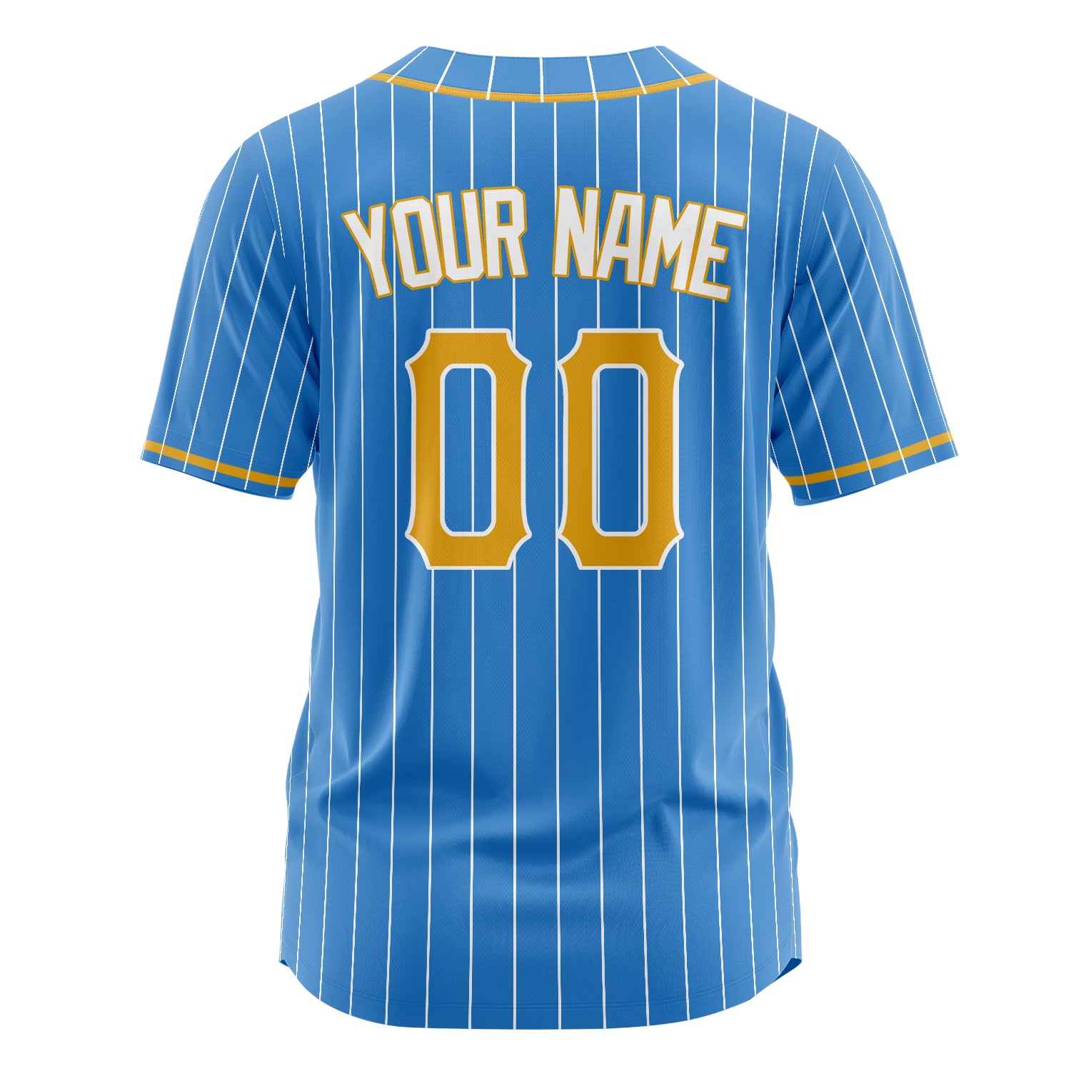 Custom Professional Powder Blue Gold Baseball Jersey