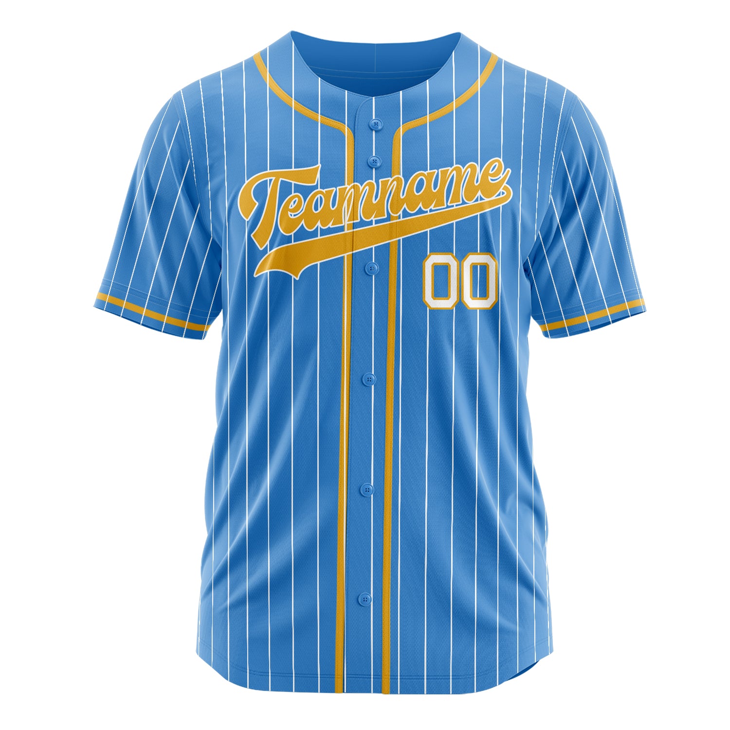 Custom Professional Powder Blue Gold Baseball Jersey