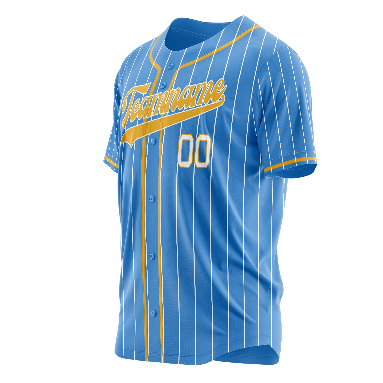 Custom Professional Powder Blue Gold Baseball Jersey