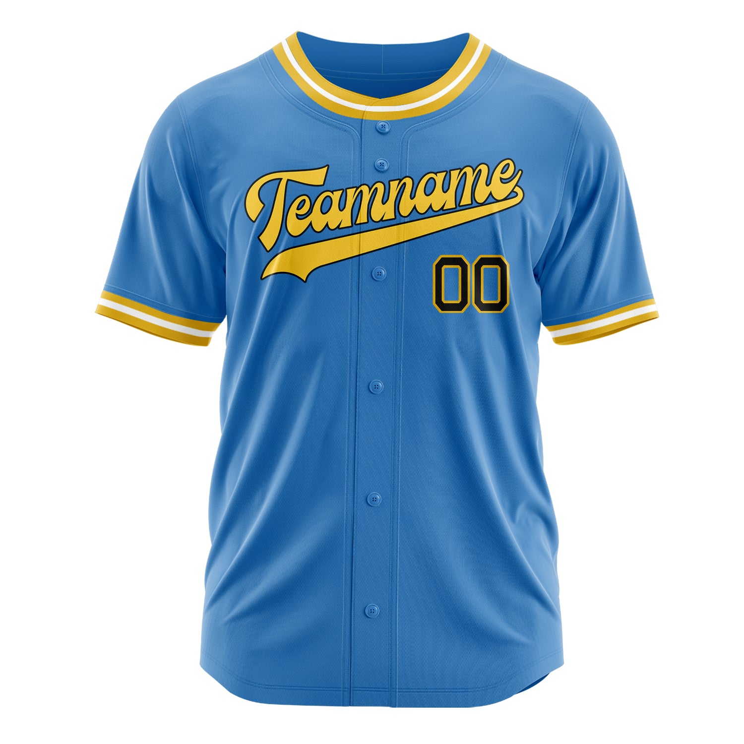 Custom Professional Powder Blue Black Baseball Jersey