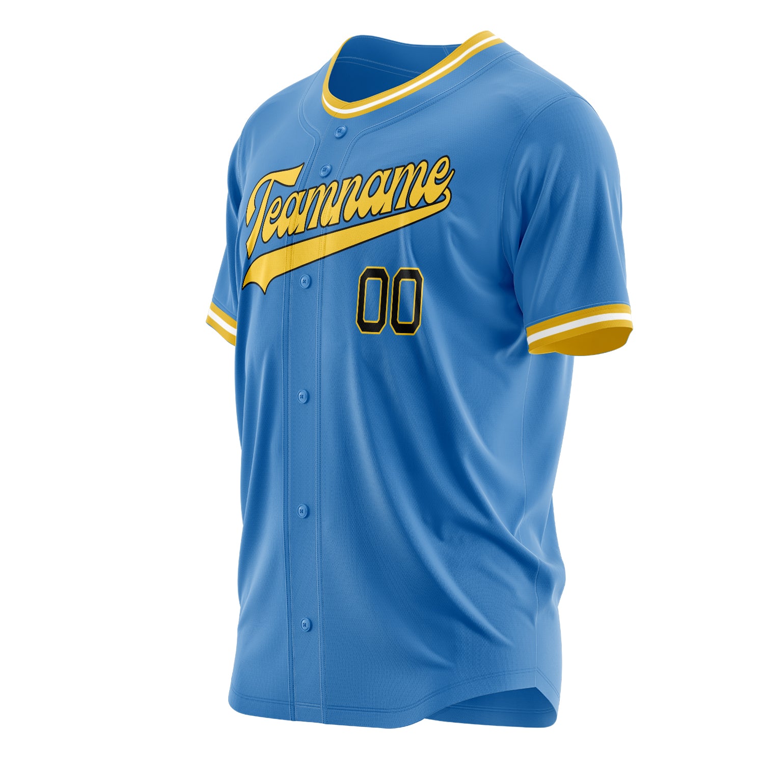 Custom Professional Powder Blue Black Baseball Jersey