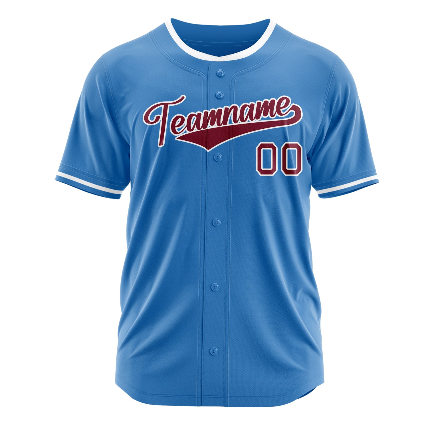 Custom Professional Powder Blue Crimson Baseball Jersey