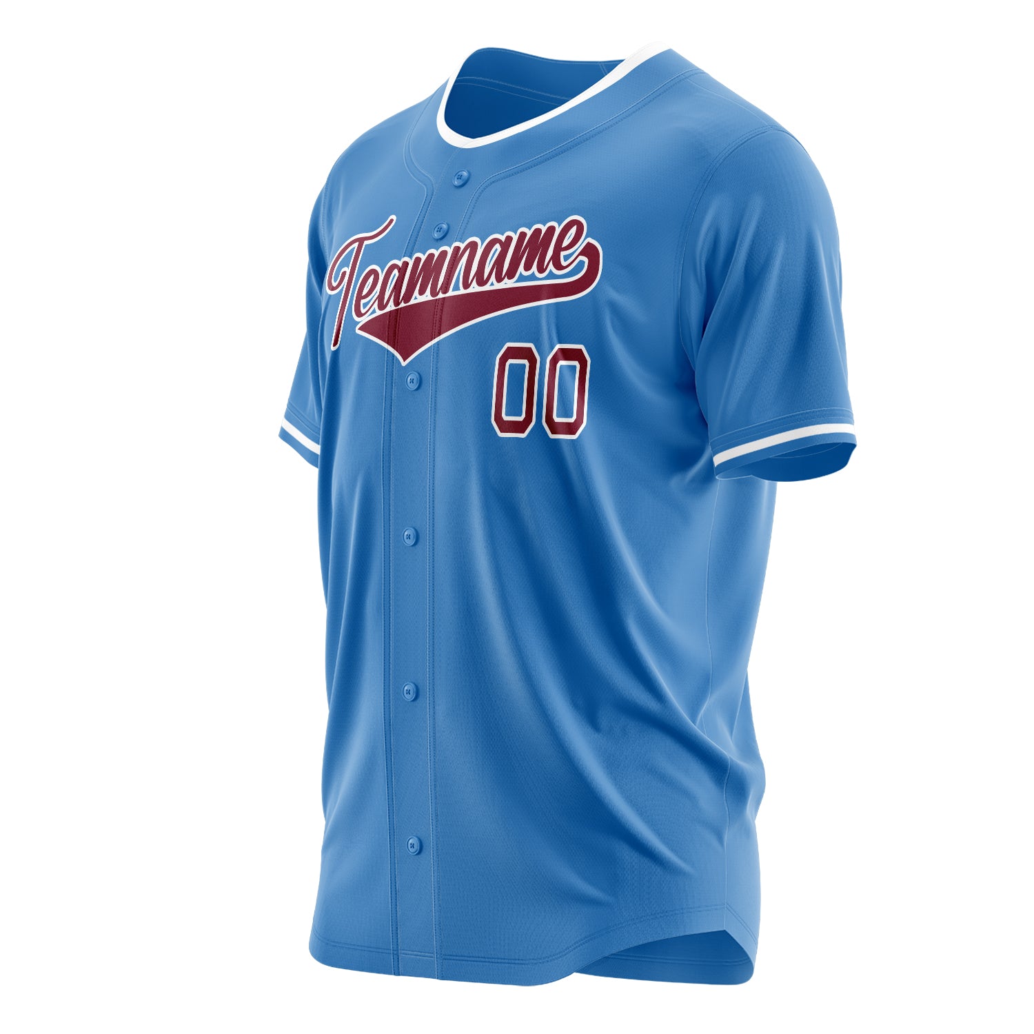 Custom Professional Powder Blue Crimson Baseball Jersey