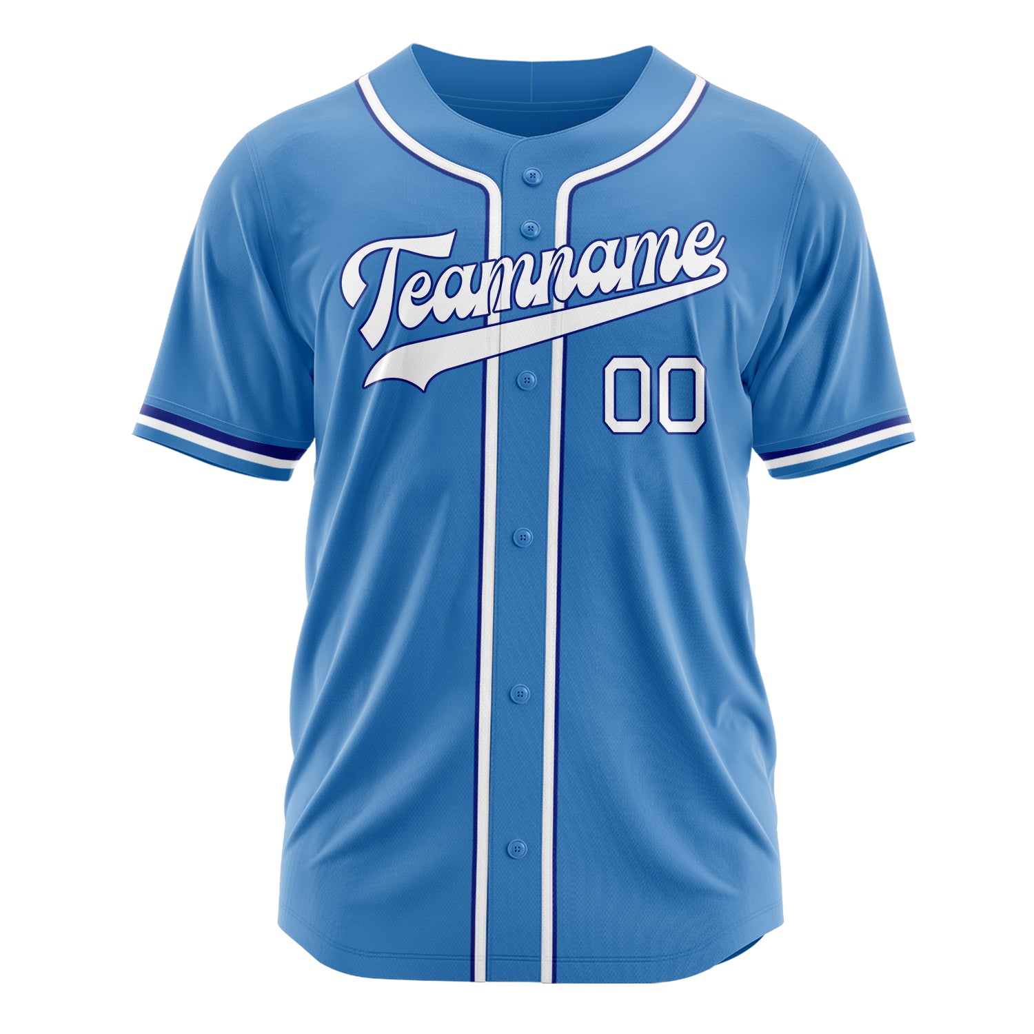 Custom Professional Powder Blue White Baseball Jersey