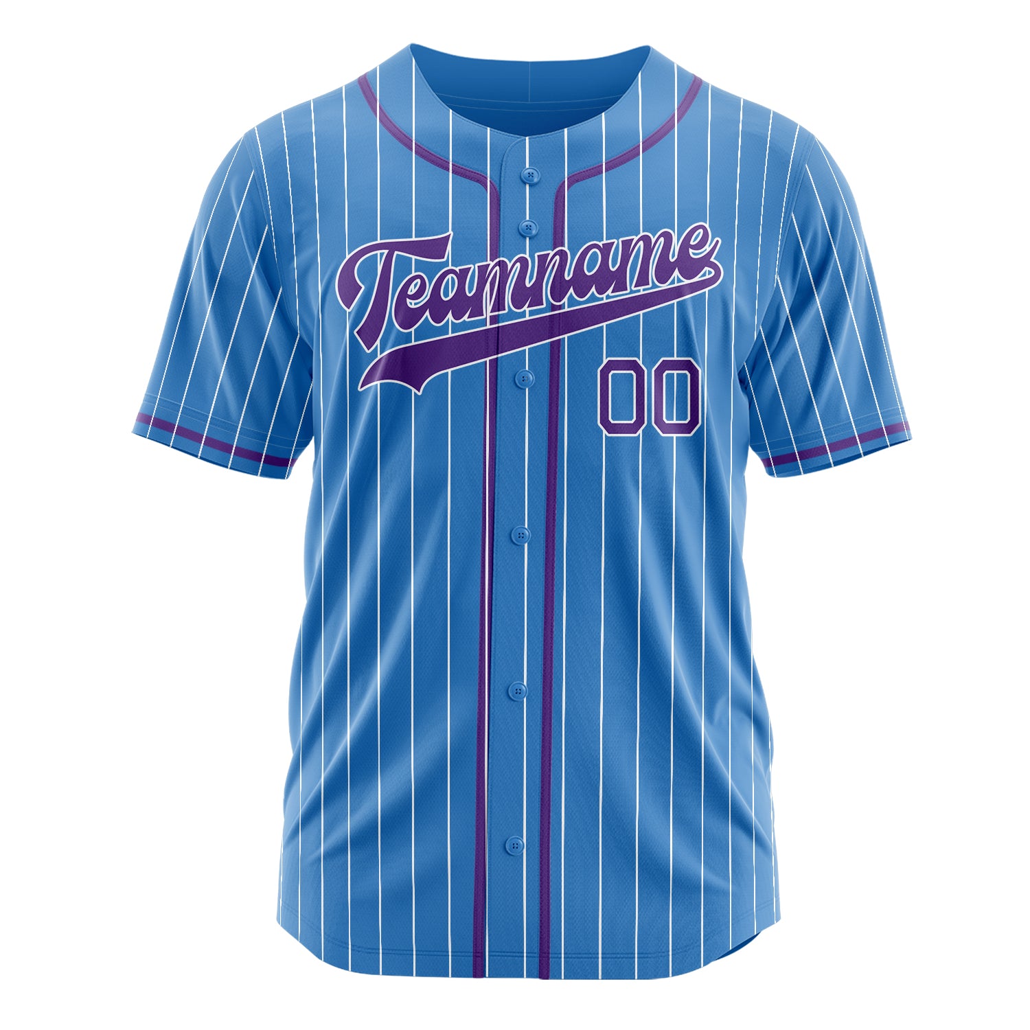 Custom Professional Powder Blue Purple Baseball Jersey